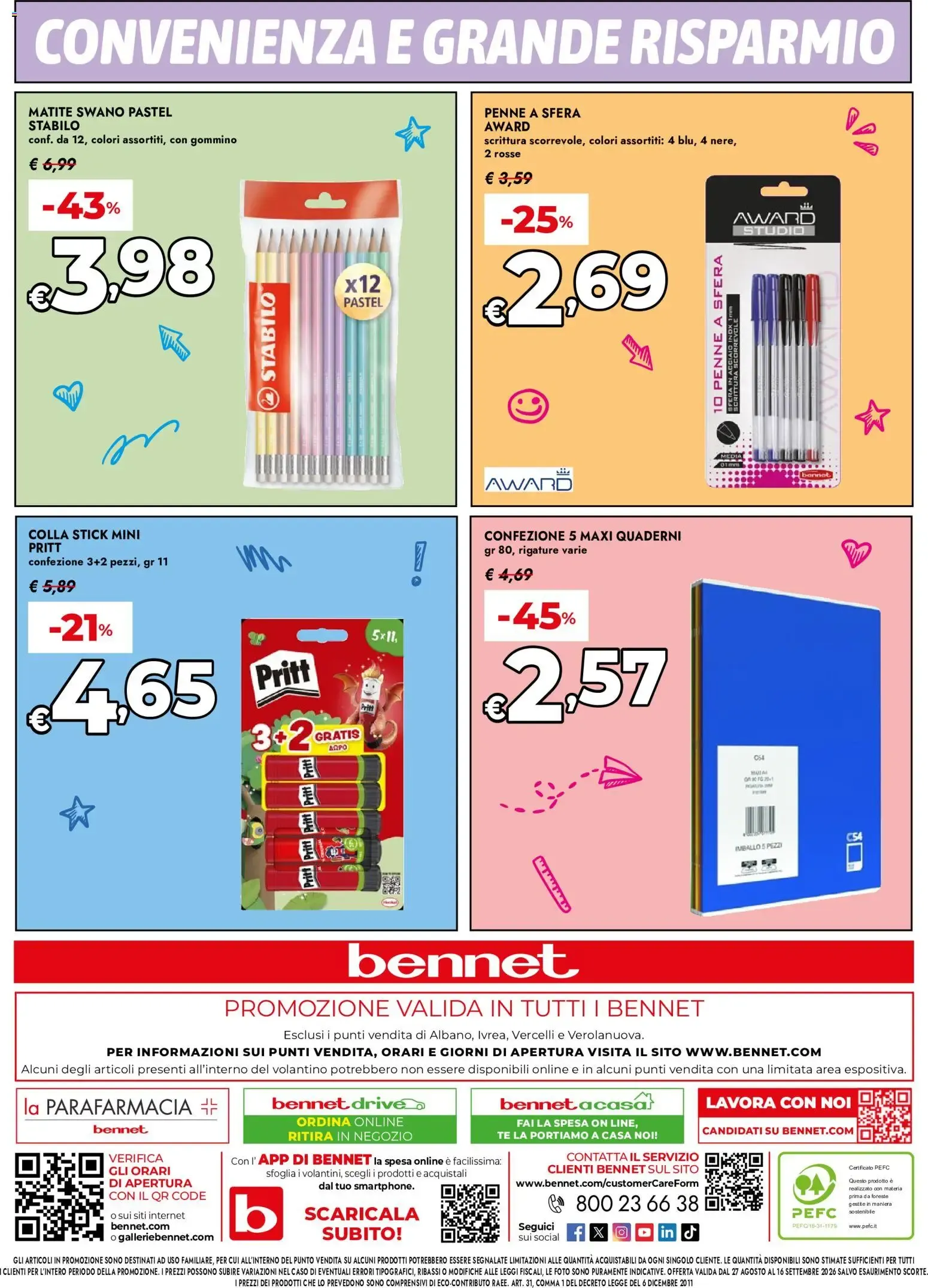 Nuovo bennet volantino Scuola dal 27/08/2026 > offerte anteprima 🛍️ da 27 agosto a 8 settembre di 2026 - Pagina del volantino 16