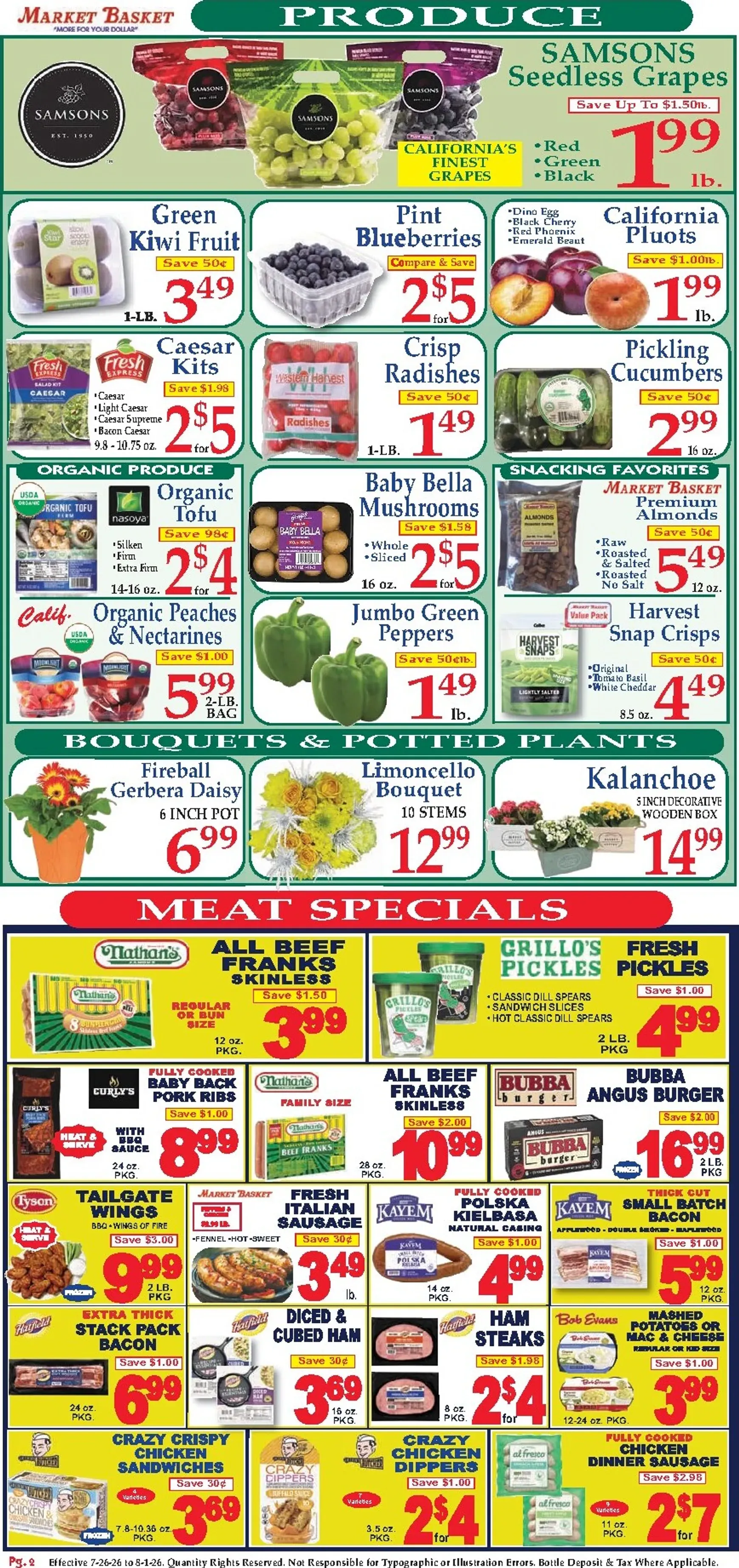 Weekly ad Current Market Basket leaflet valid from Sunday 07/26/2026 to Saturday 08/01/2026 from July 26 to August 1 2026 - Page 2