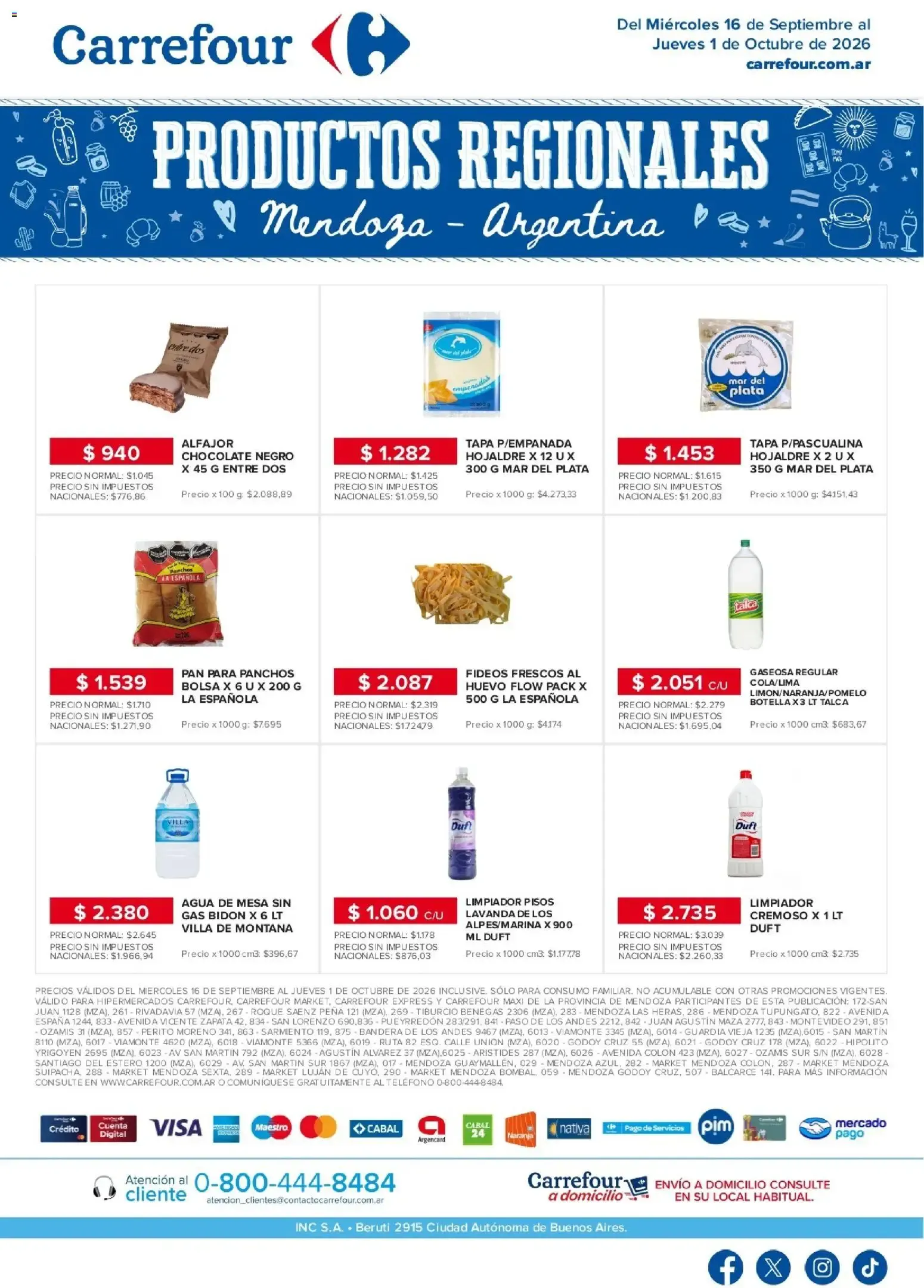 Ofertas de Carrefour - Productos Regionales Mendoza 16 de septiembre al 1 de octubre 2026 - Página 1 del catálogo