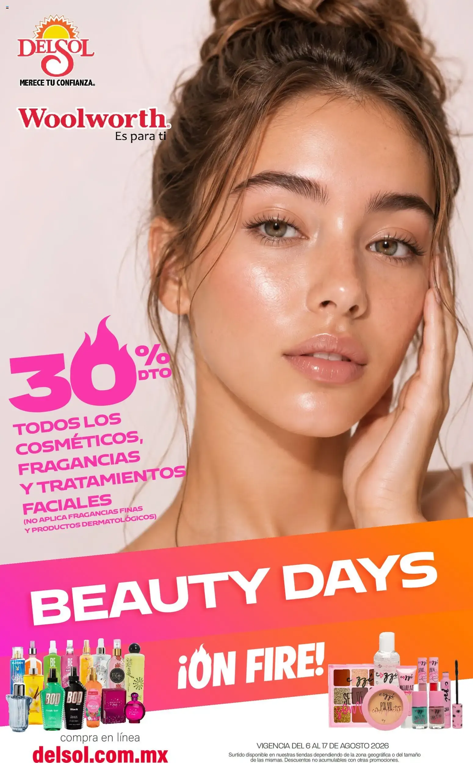 Catálogo de Del Sol y Woolworth katalog Beauty Days On Fire (06/08/2026 - 17/08/2026) - catálogo en línea 6 de agosto al 17 de agosto 2026 - Pagina 1
