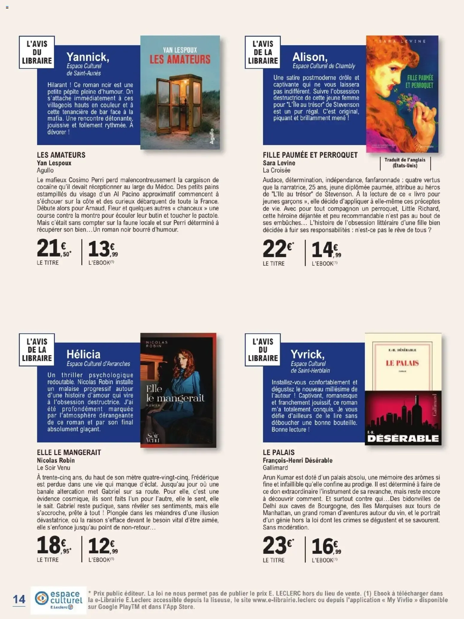 Espace Culturel E.Leclerc - Rentrée Littéraire 2026 du 1 septembre au 24 octobre 2026 - Catalogue page 14
