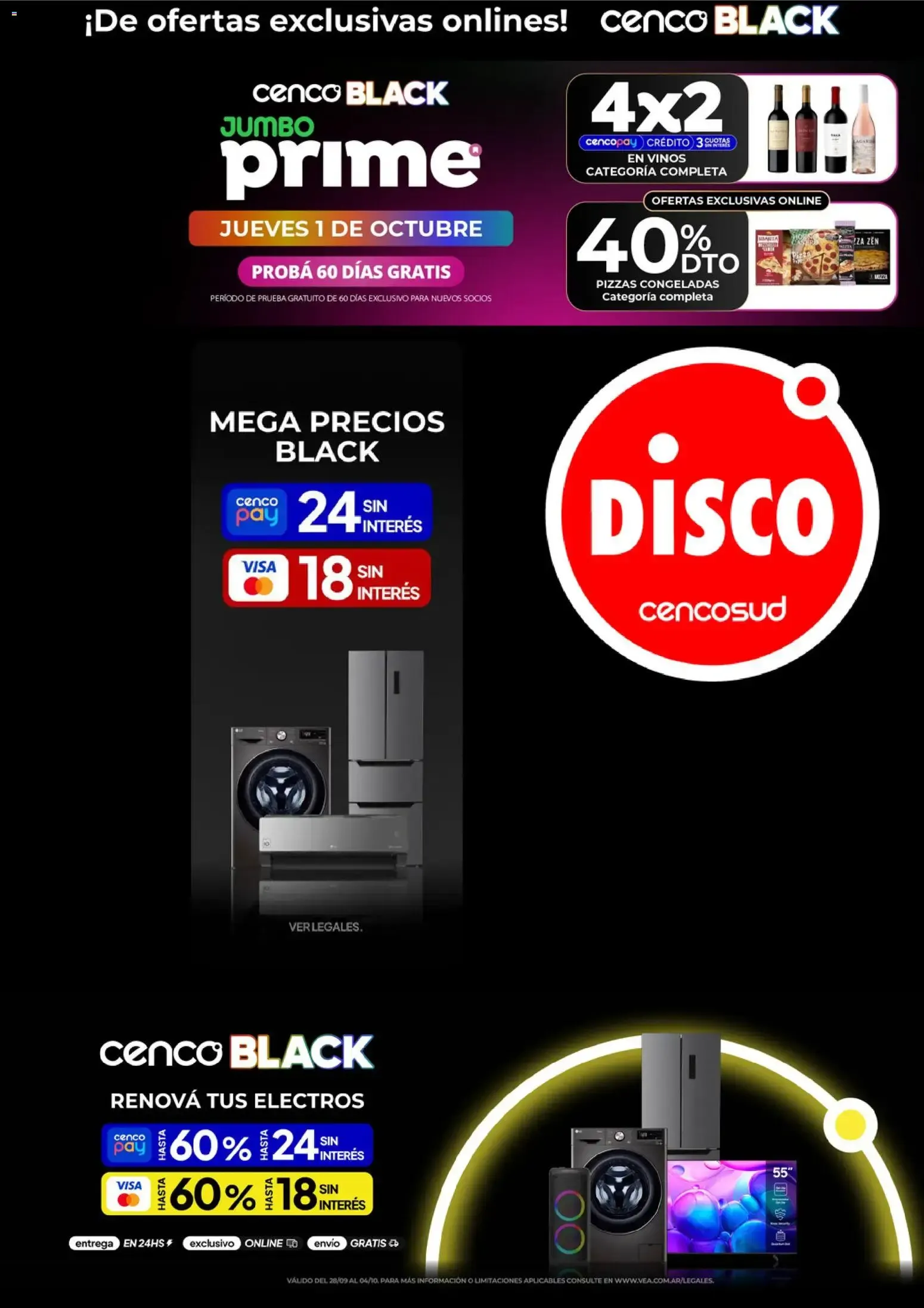 Ofertas de Disco - Cenco Black del 28/09/2026 - 04/10/2026 28 de septiembre al 4 de octubre 2026 - Página 1 del catálogo