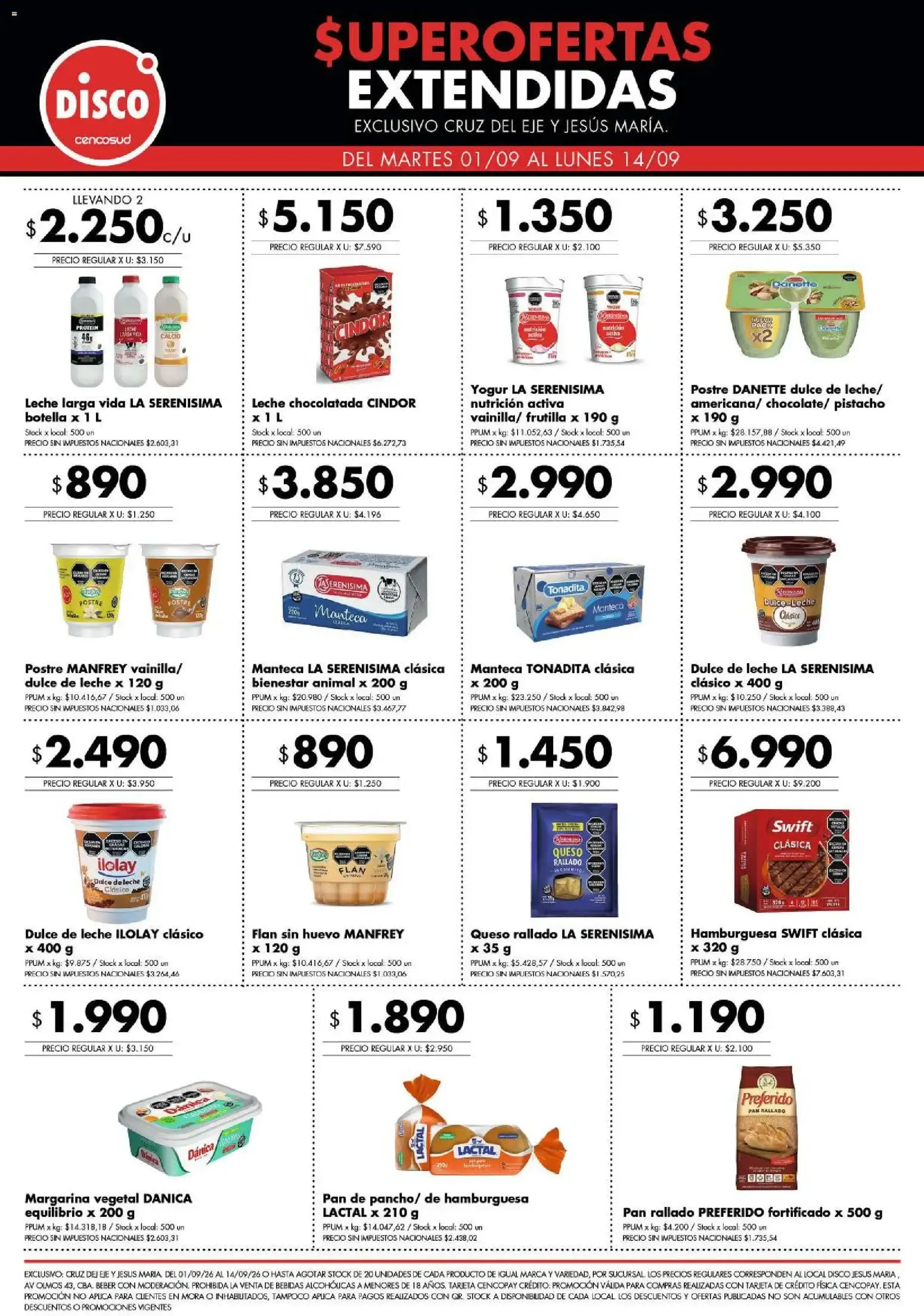 Ofertas de Super Ofertas Extendidas de Disco Cencosud 1 de septiembre al 14 de septiembre 2026 - Página 3 del catálogo