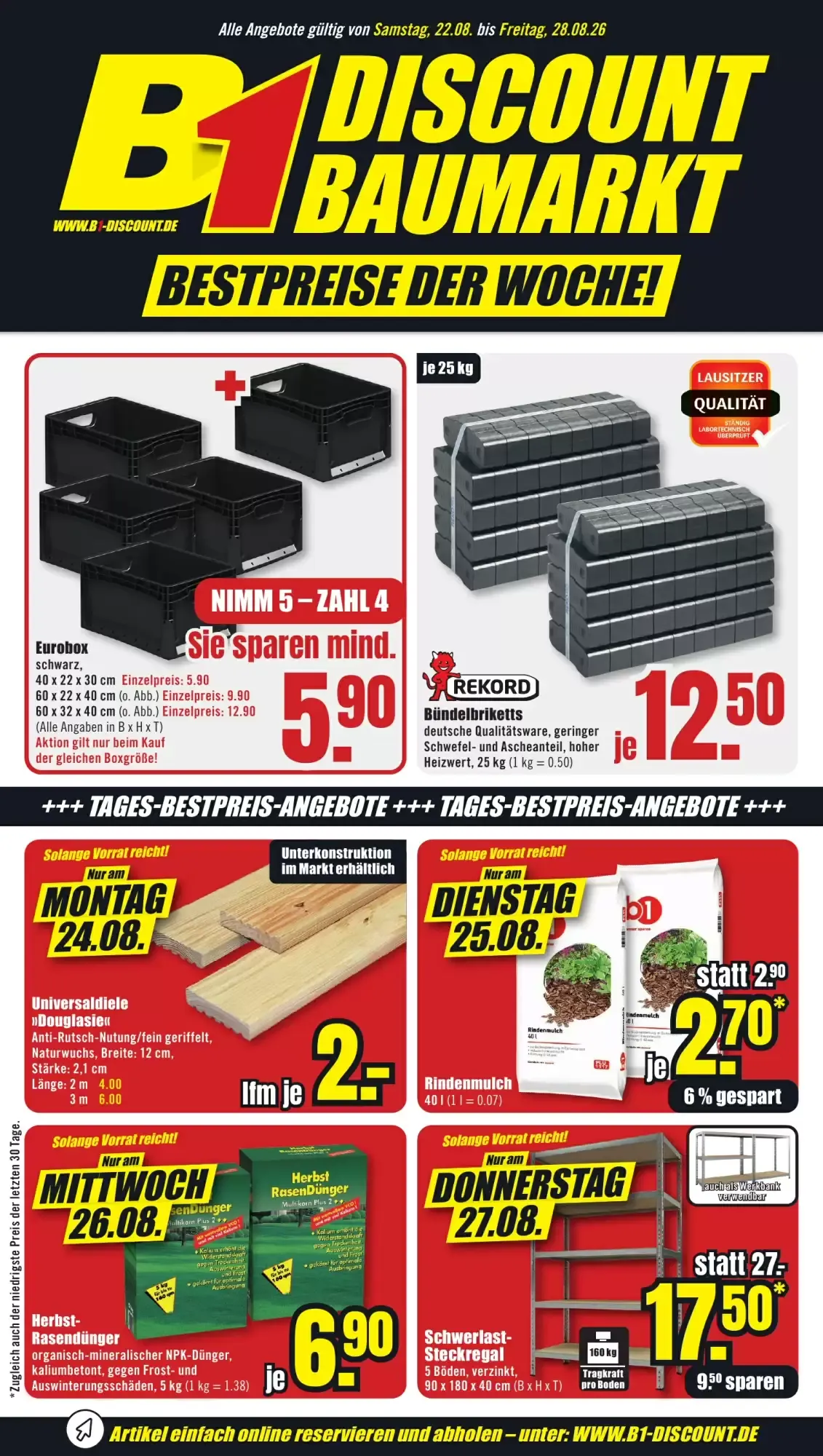 B1 Discount Baumarkt Prospekt woche 34
