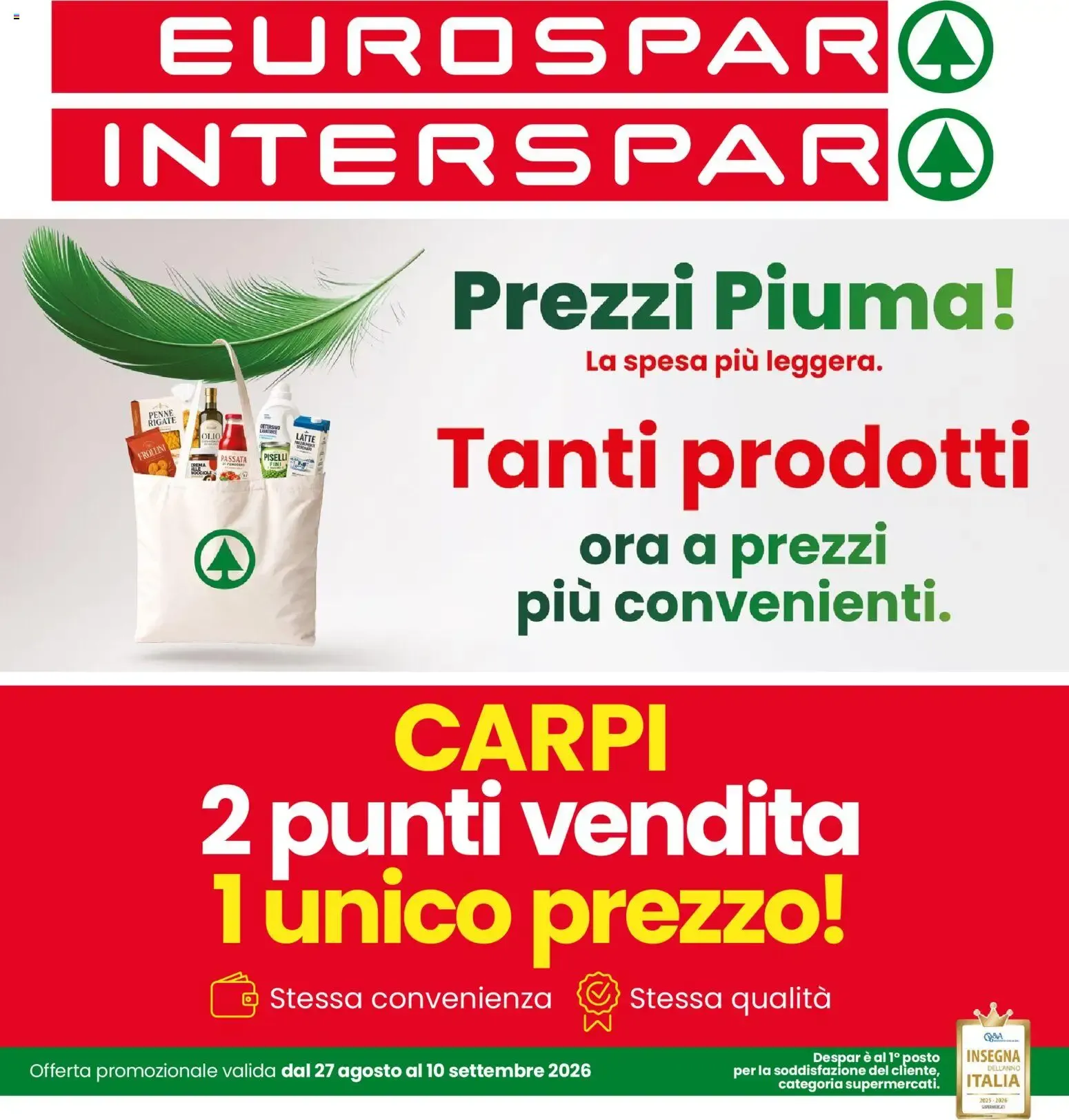 Nuovo Interspar volantino Carpi dal 27/08/2026 > offerte anteprima 🛍️ da 27 agosto a 10 settembre di 2026 - Pagina del volantino 1