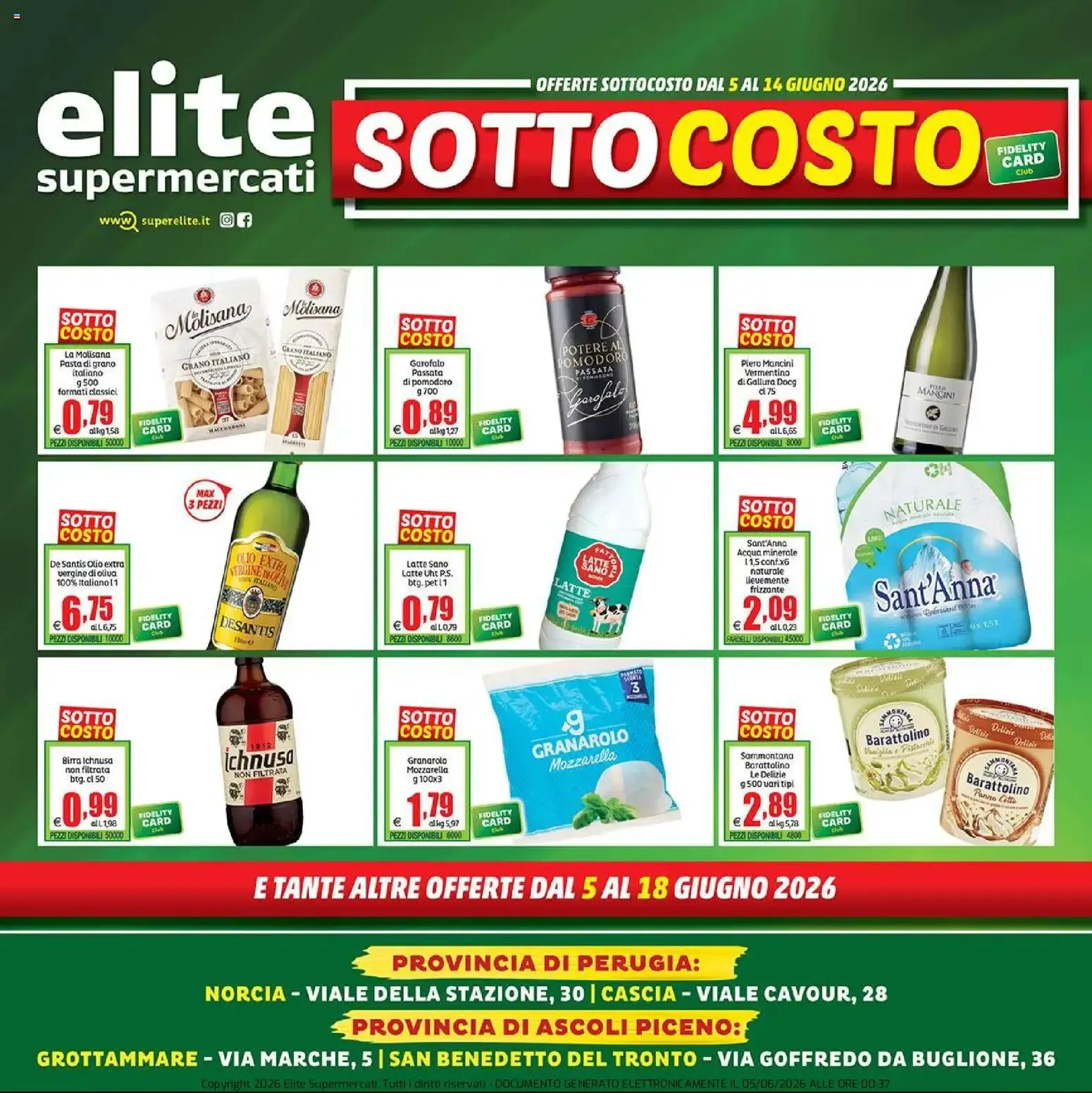 Nuovo Elite Supermercati volantino Perugia, Ascoli Piceno dal 05/06/2026 > offerte anteprima 🛍️ da 5 giugno a 18 giugno di 2026 - Pagina del volantino 1