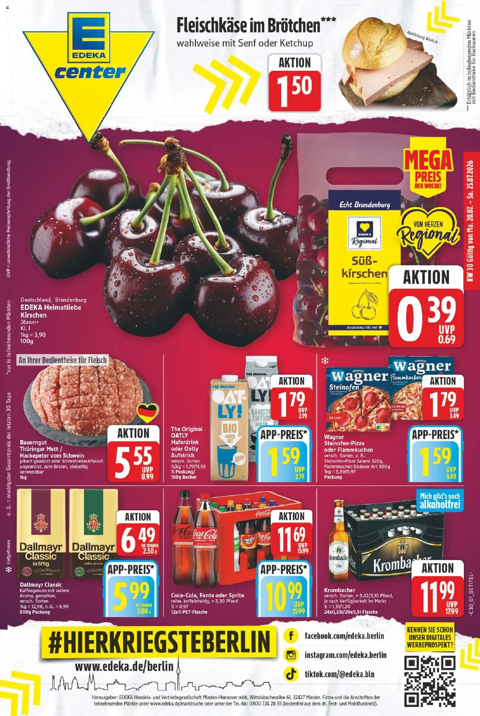 Edeka Center Prospekt von 20. Juli bis 25. Juli 2026 - Prospekt seite 1