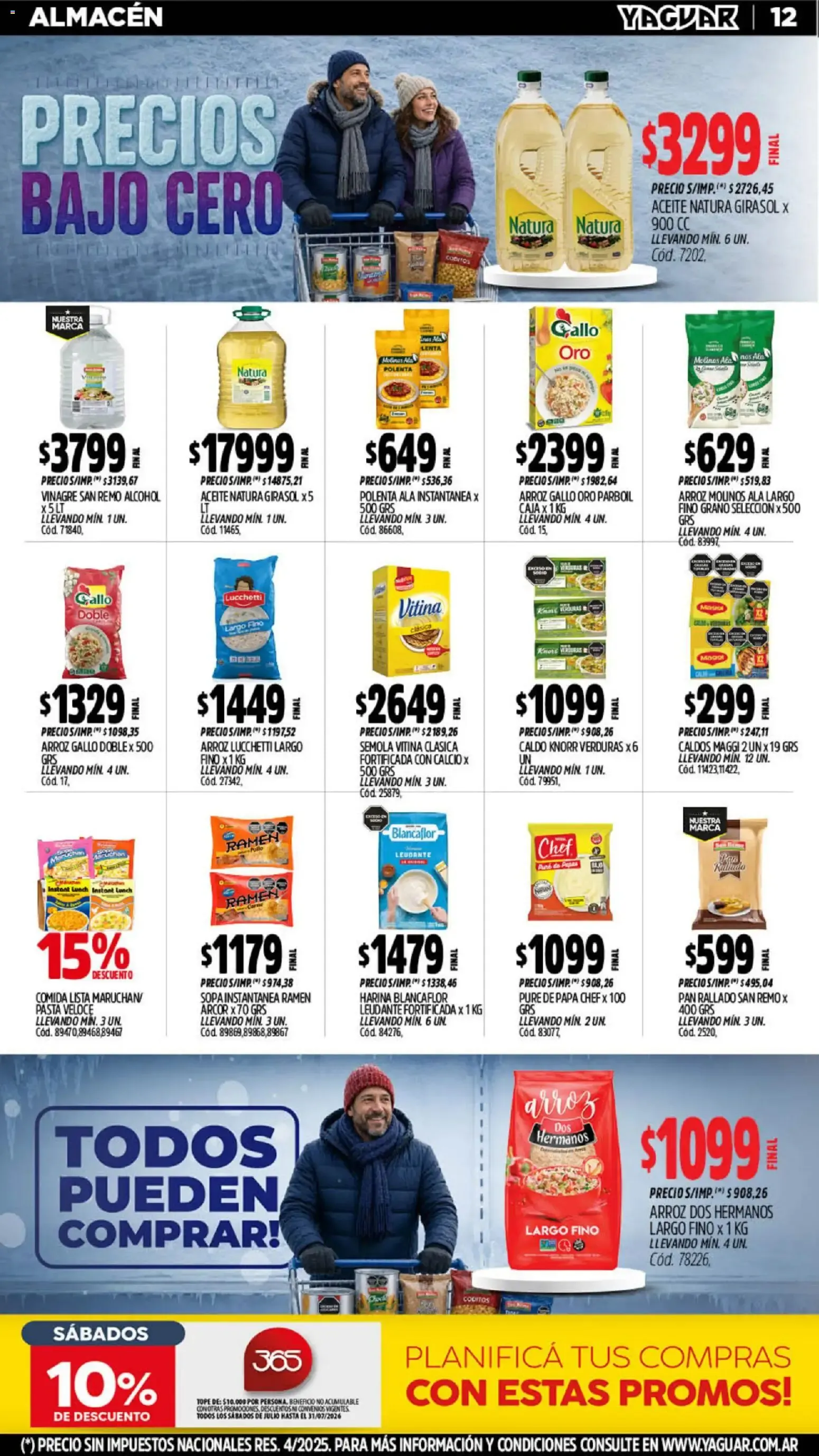 Ofertas de Mayorista Yaguar Precios Bajo Cero 20 de julio al 26 de julio 2026 - Página 12 del catálogo