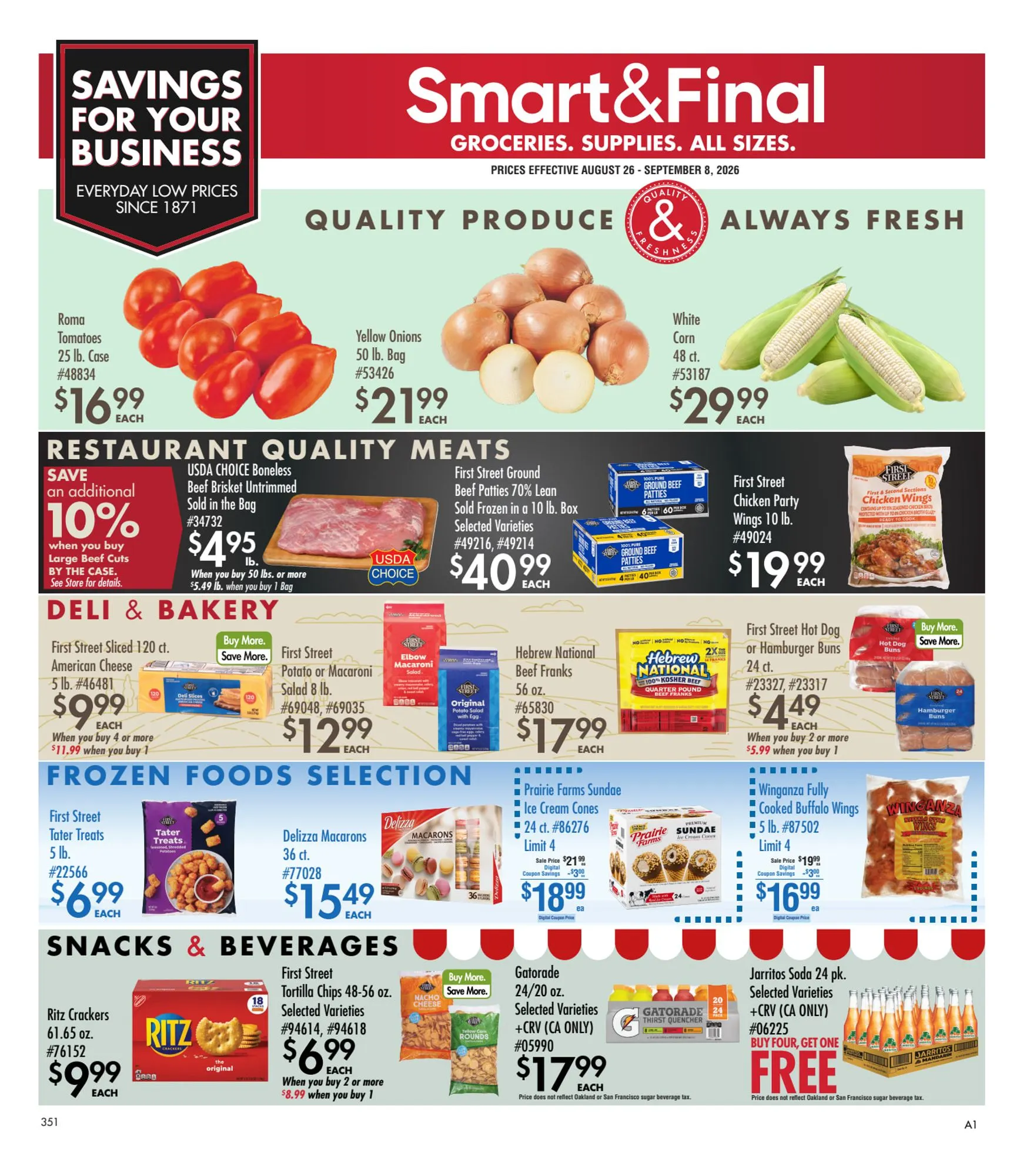 Weekly ad Current Smart & Final - Business & Club Savings leaflet valid from Wednesday 08/26/2026 to Tuesday 09/08/2026 from August 26 to September 8 2026 - Page 1