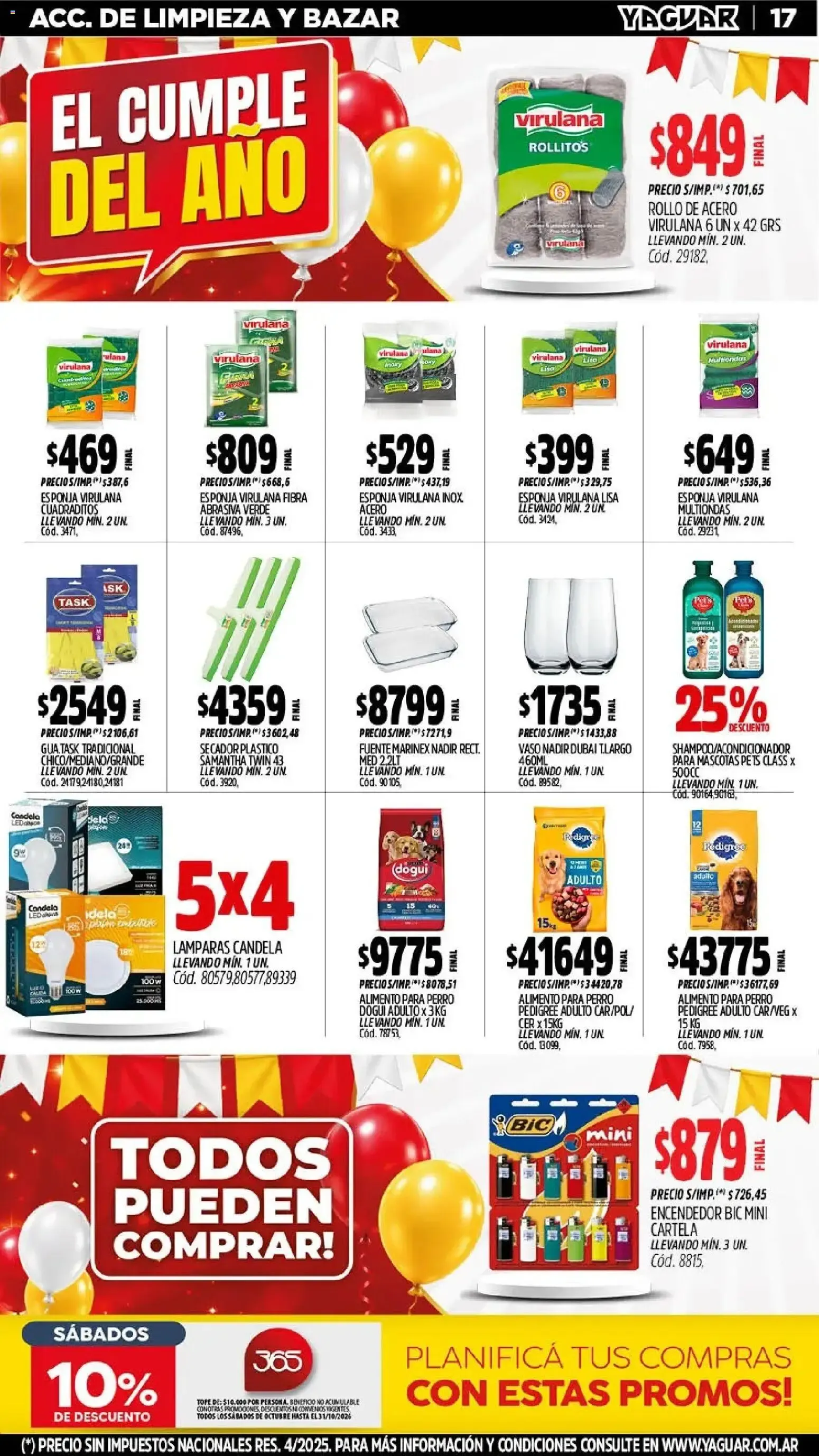 Ofertas de El Cumple del Año 38 - Mayorista Yaguar 19 de octubre al 25 de octubre 2026 - Página 20 del catálogo
