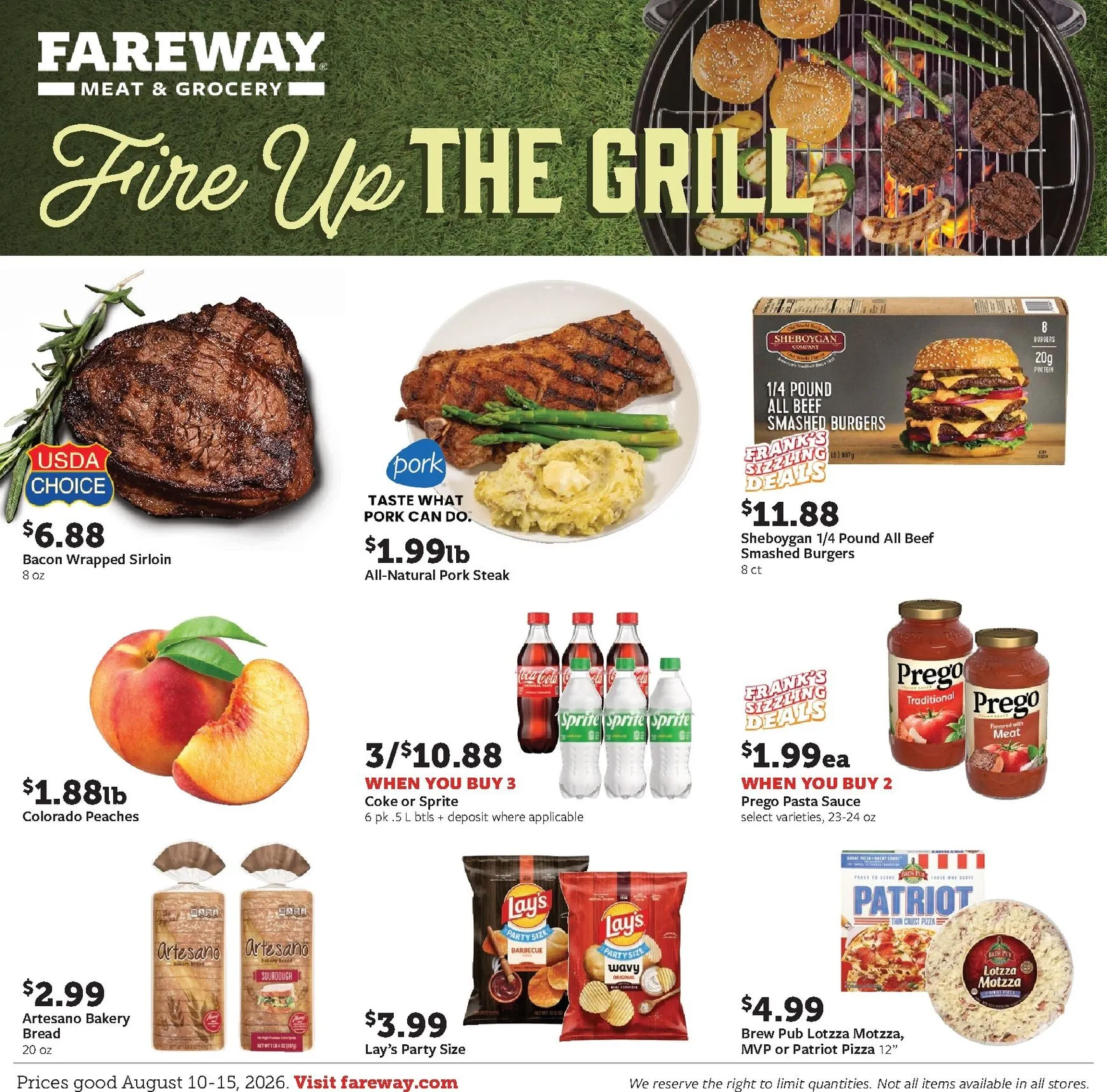 Weekly ad Fareway Meat & Grocery - Fire Up The Grill from August 10 to August 15 2026 - Page 1