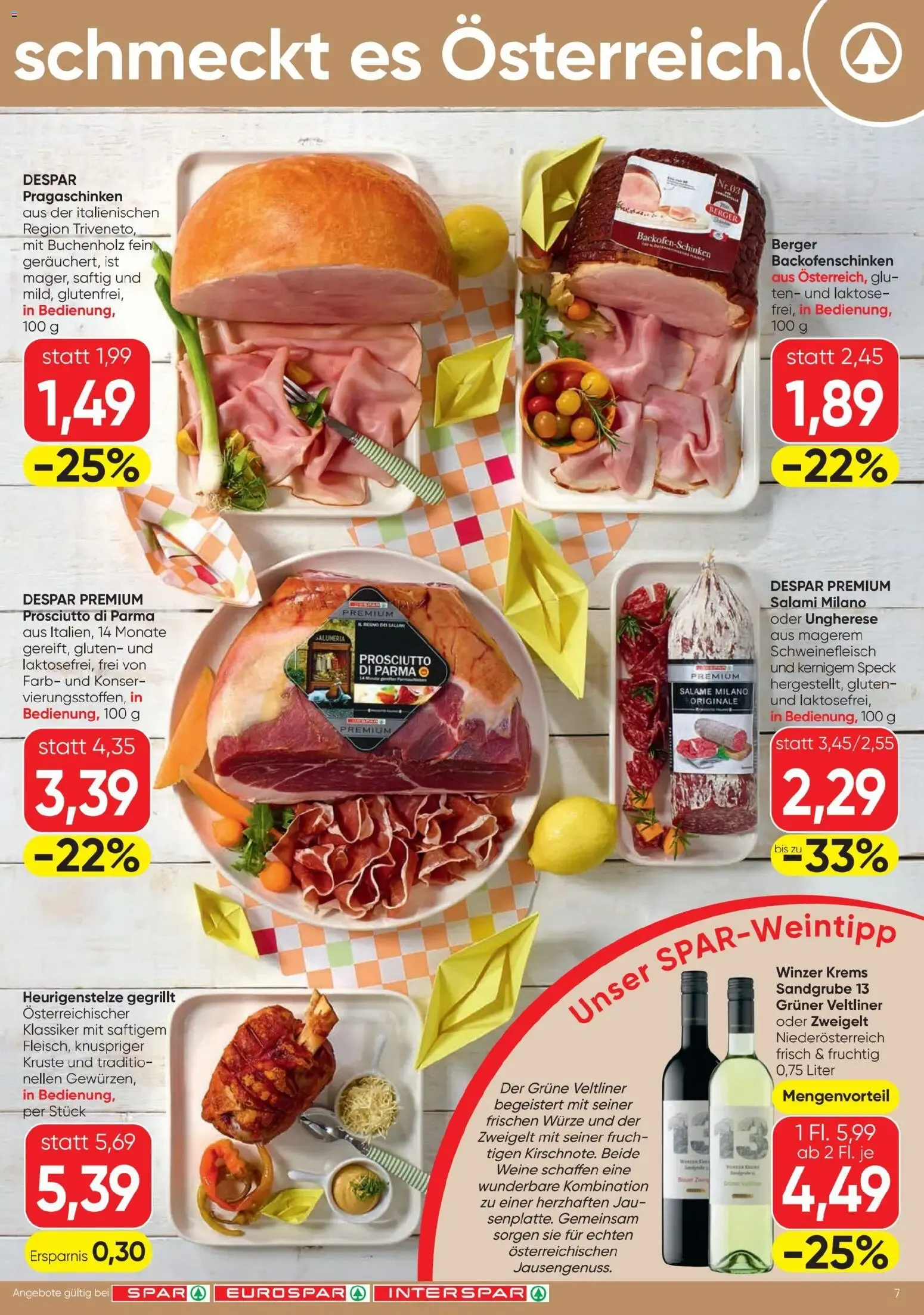 Spar - Flugblatt (30.07.2026) - Angebote und Prospekt von 30. Juli bis 12. August 2026 - Flugblätt seite 7