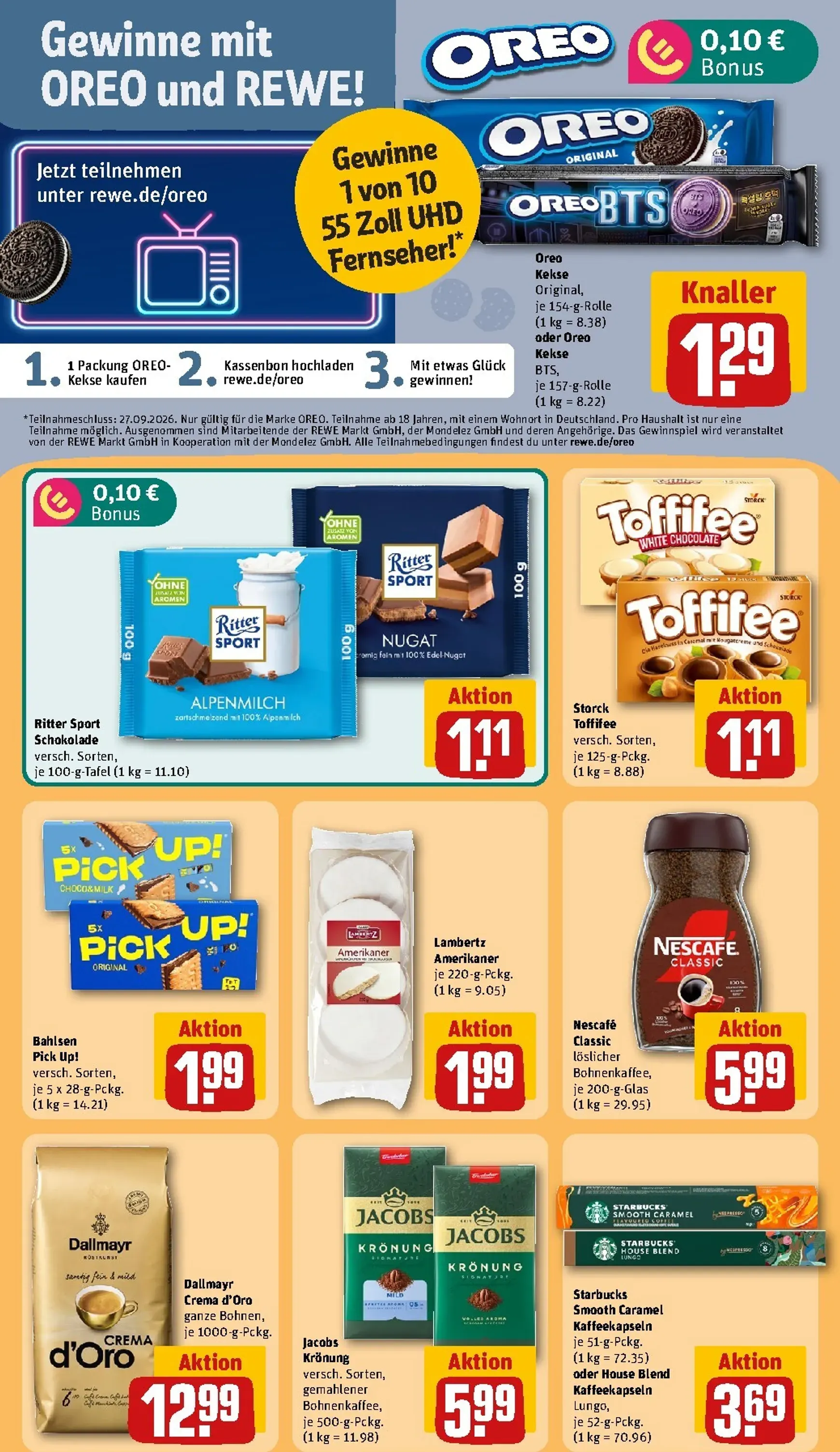 Die REWE Jubelwochen Mega Angebote, mega sparen! von 21. September bis 27. September 2026 - Prospekt seite 27