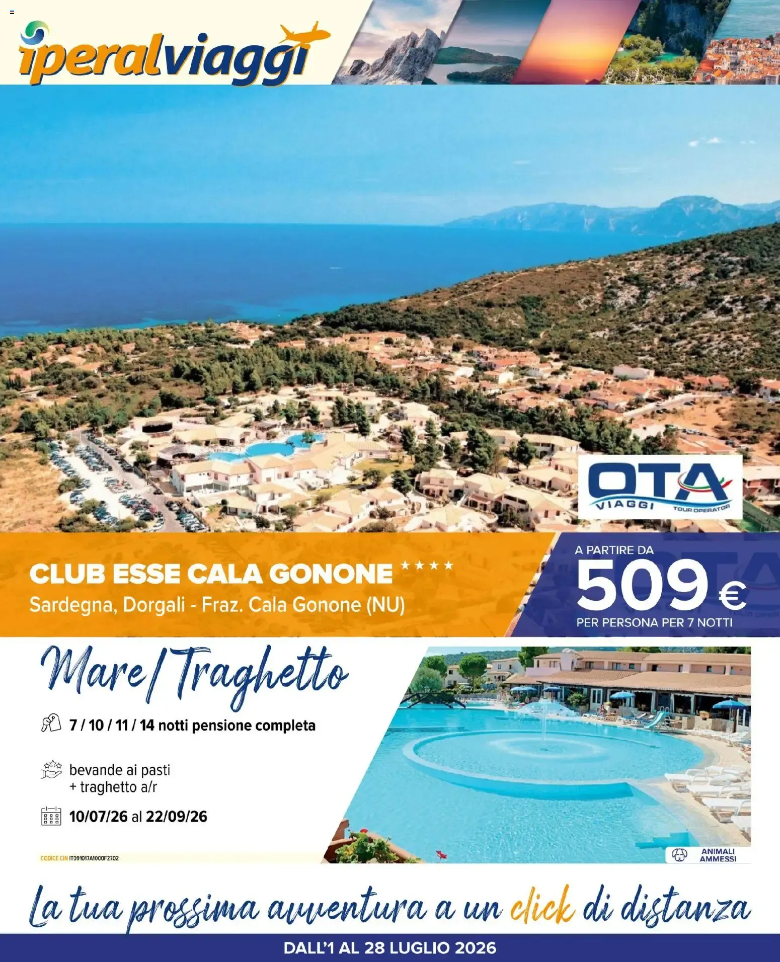 Iperal Viaggi - Club Esse Cala Gonone en Cerdeña da 1 luglio a 28 luglio di 2026 - Pagina del volantino 1