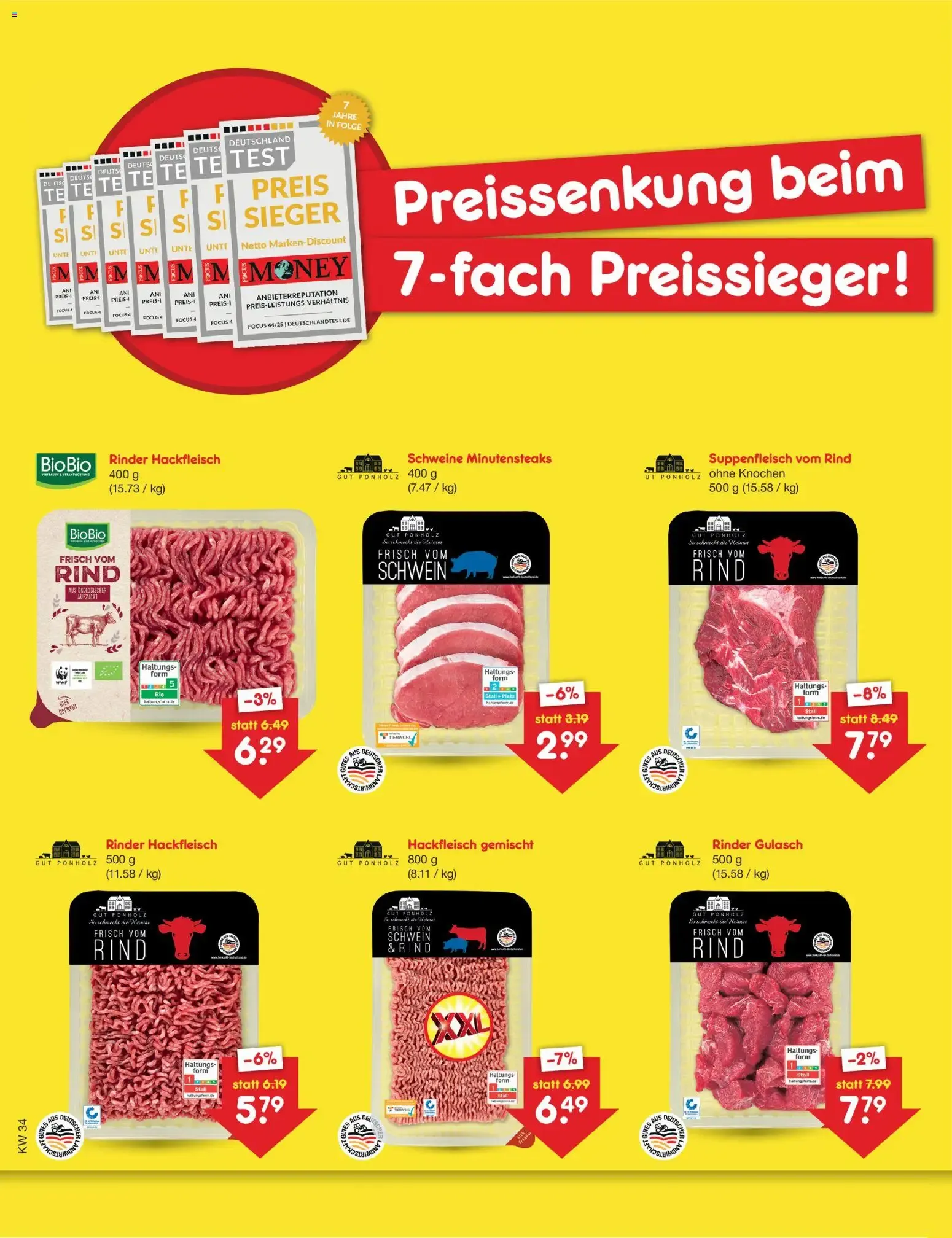 Netto Marken-Discount Preissenkung beim 7-fach Preissieger! von 17. August bis 23. August 2026 - Prospekt seite 1