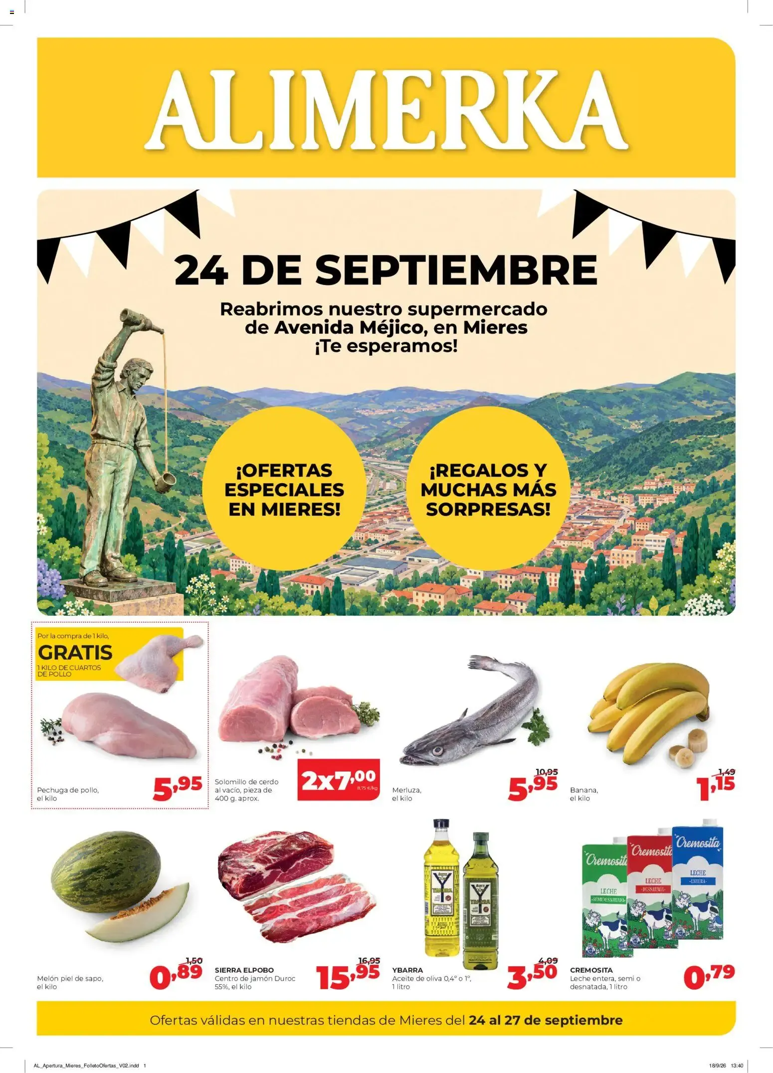 Catálogo de Alimerka Apertura Mieres del 24/09/2026 | Catálogo 24 de septiembre al 27 de septiembre 2026 - Página 1