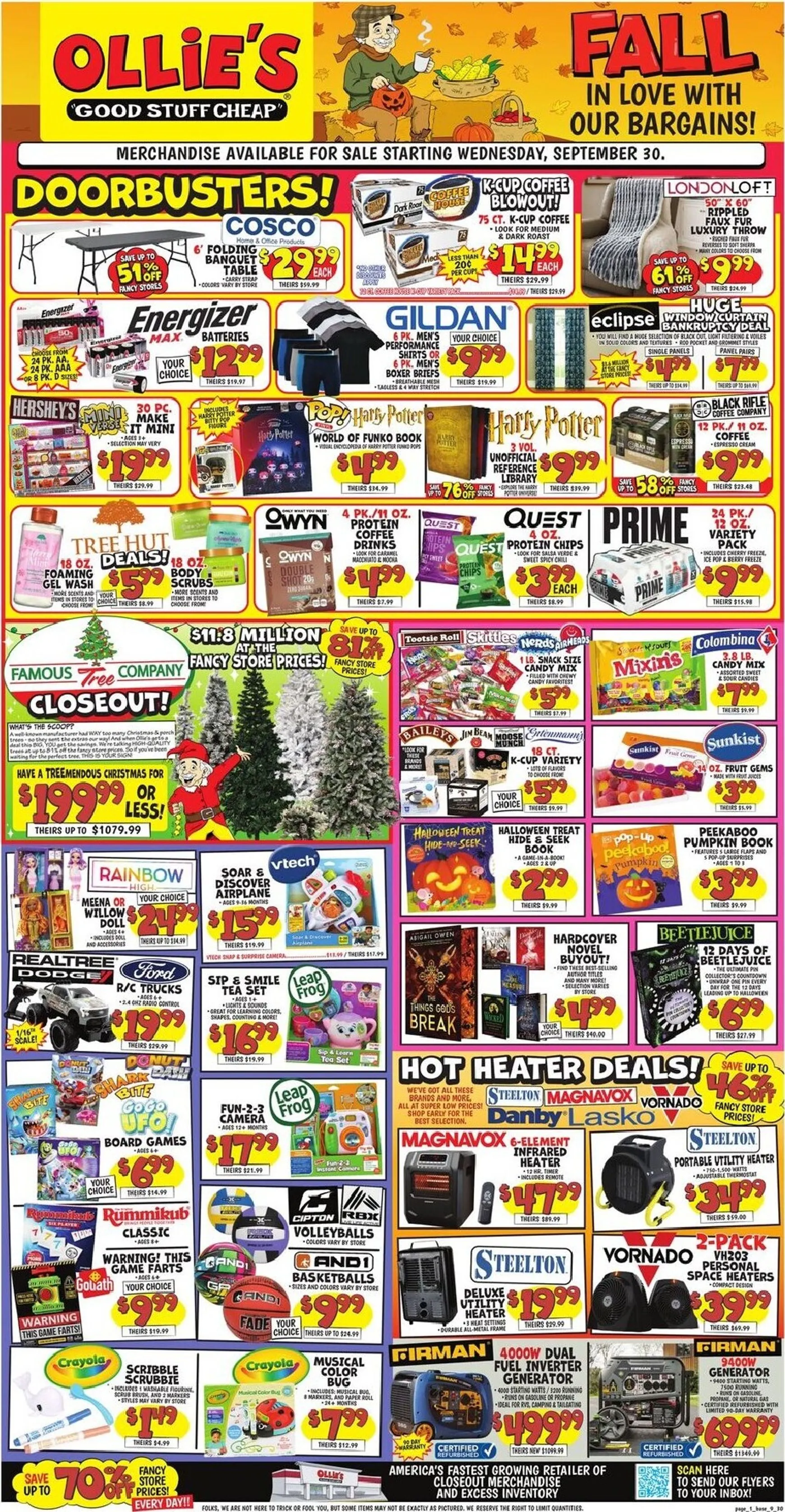 Weekly ad Current Ollie's leaflet valid from Wednesday 09/30/2026 to Wednesday 10/07/2026 from September 30 to October 7 2026 - Page 1
