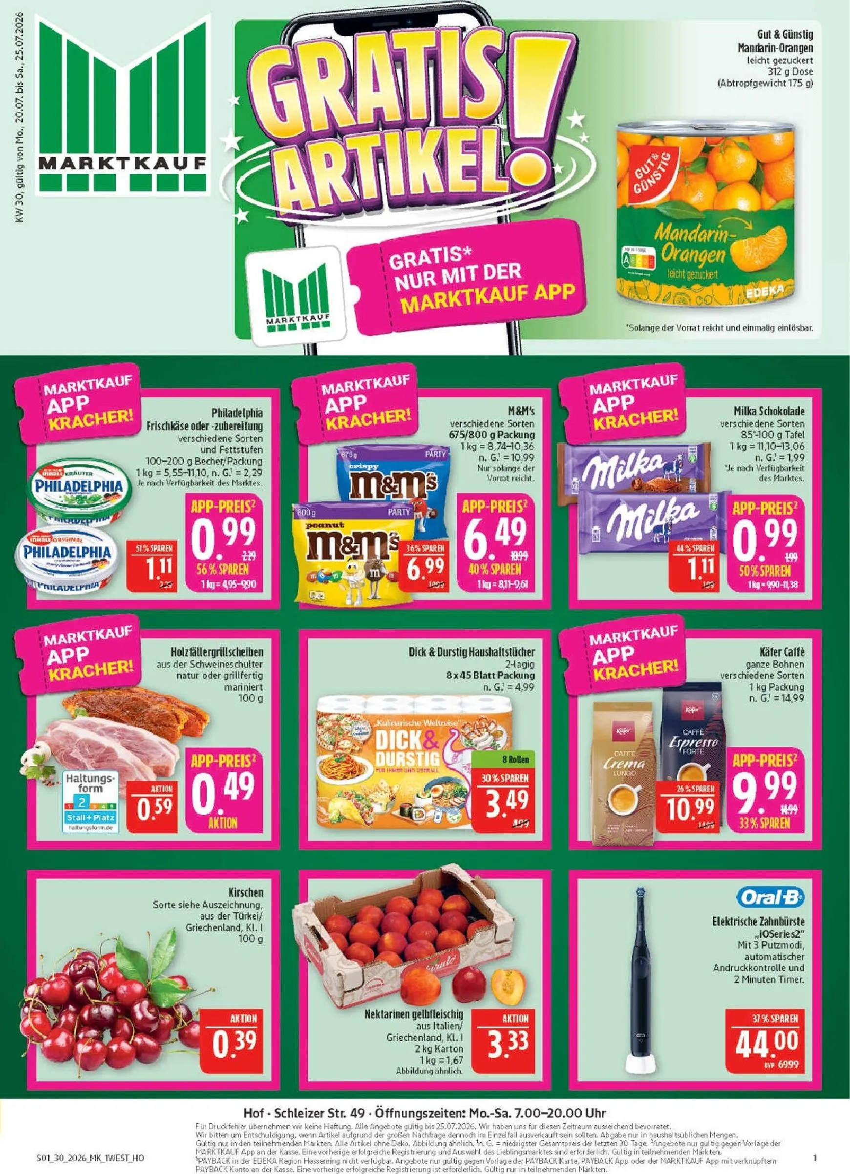 Marktkauf Prospekt – von Montag 20.07.2026 bis Samstag 25.07.2026 von 20. Juli bis 25. Juli 2026 - Prospekt seite 1