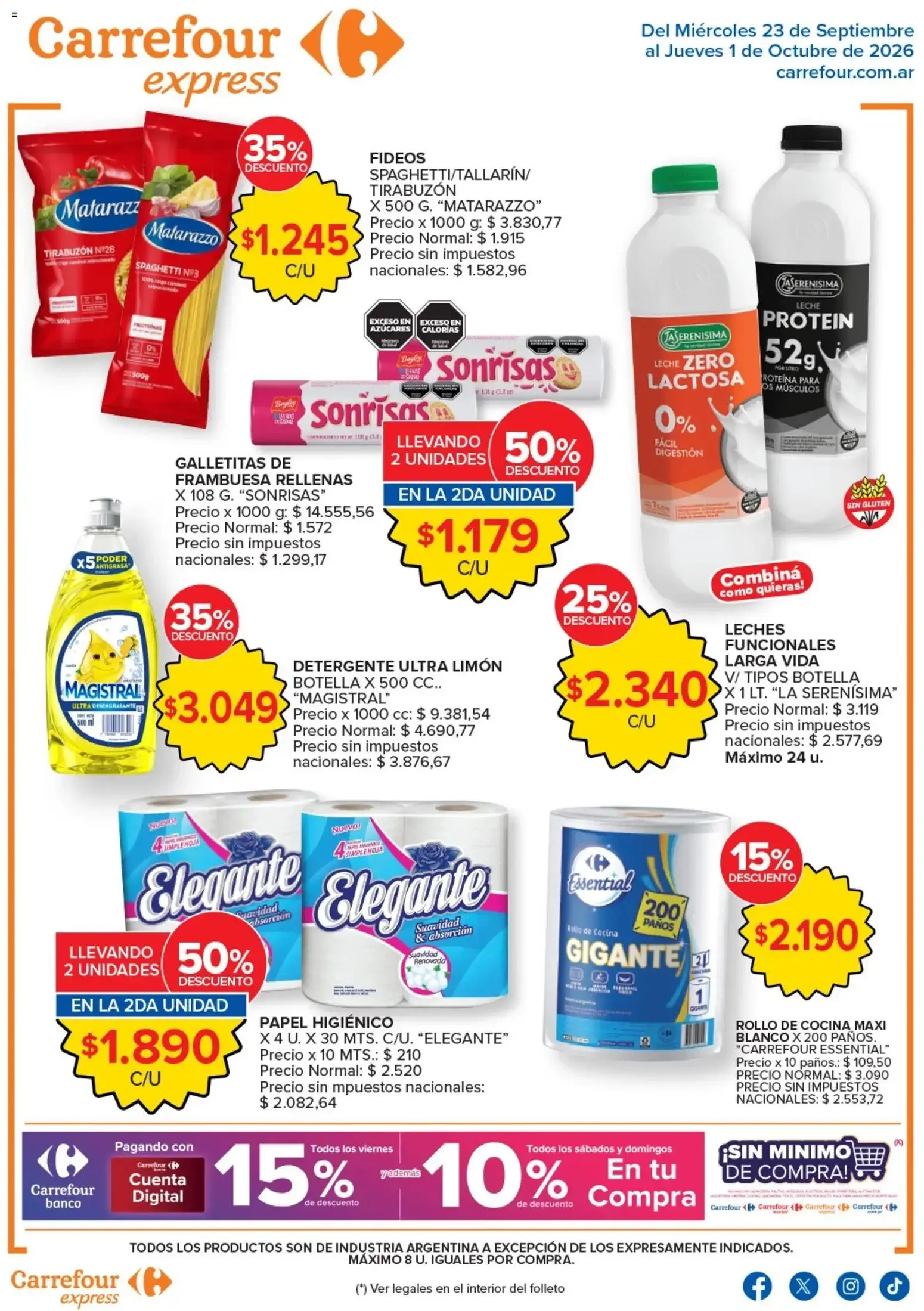 Ofertas de Carrefour Express catálogo del 23/09/2026 - 02/10/2026 23 de septiembre al 1 de octubre 2026 - Página 1 del catálogo