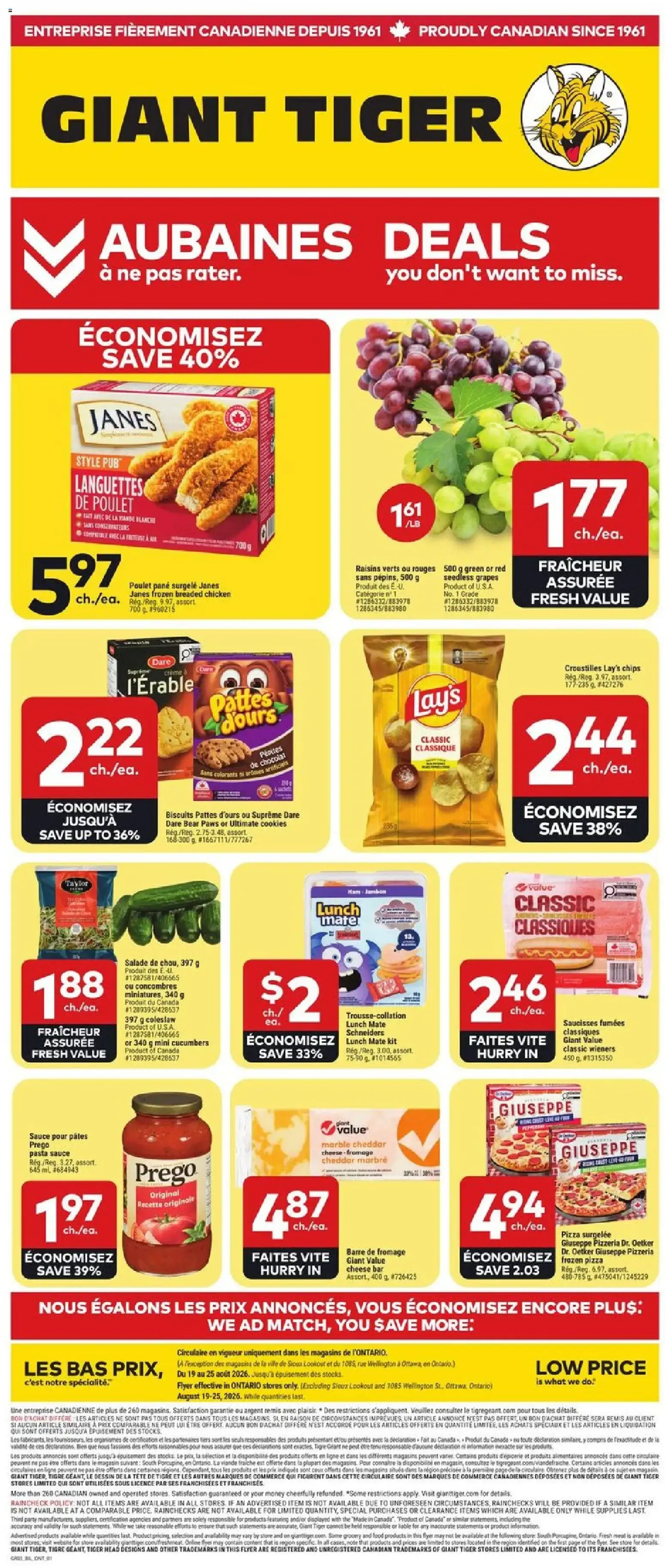 Giant Tiger Flyer | from Aug 19, 2026 | Weekly deals