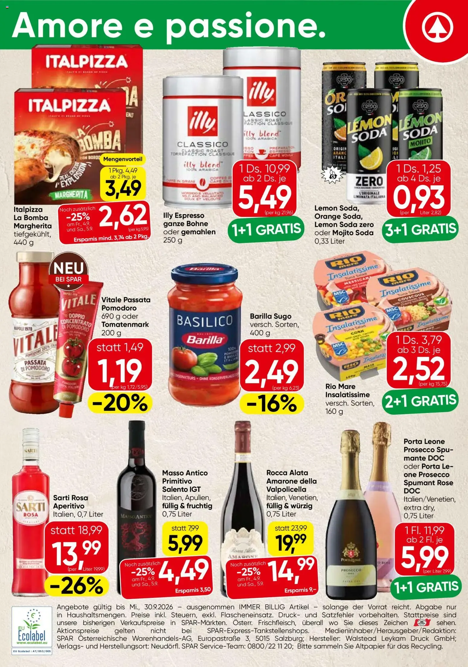 Spar Italien (03.09.2026) - Angebote und Prospekt von 3. September bis 30. September 2026 - Flugblätt seite  4