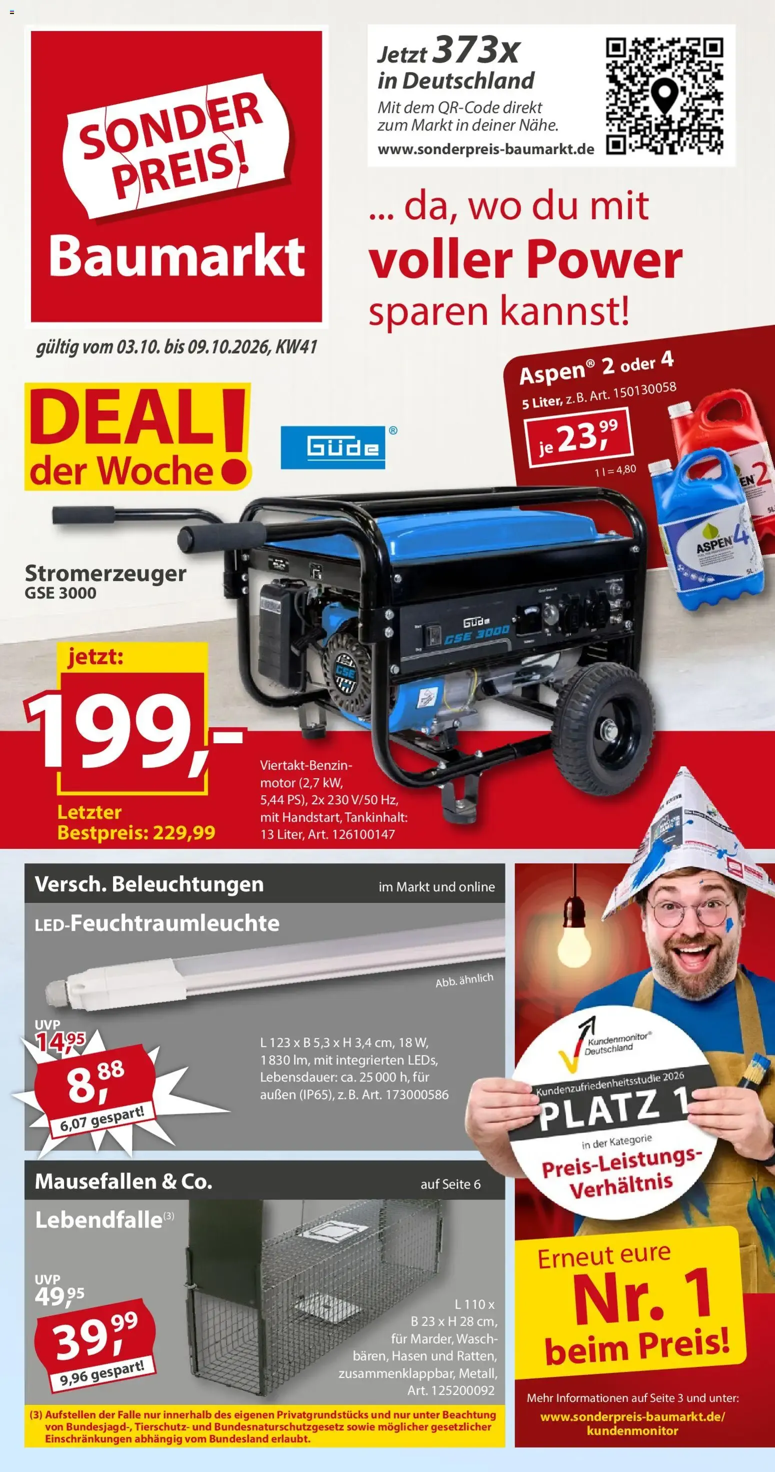 Sonderpreis Baumarkt Prospekt (ab 03.10.2026) zum Blättern von 3. Oktober bis 9. Oktober 2026 - Prospekt seite 1