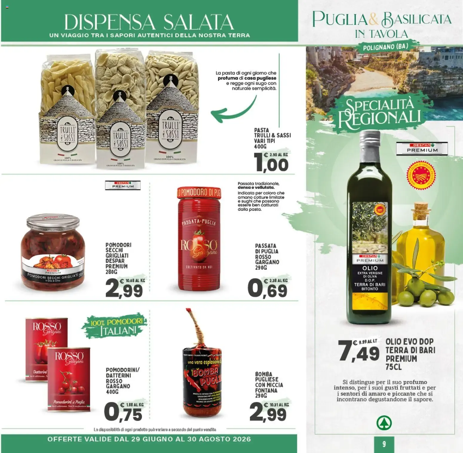 Specialità Regionali Puglia & Basilicata in Tavola da 29 giugno a 30 agosto di 2026 - Pagina del volantino 9