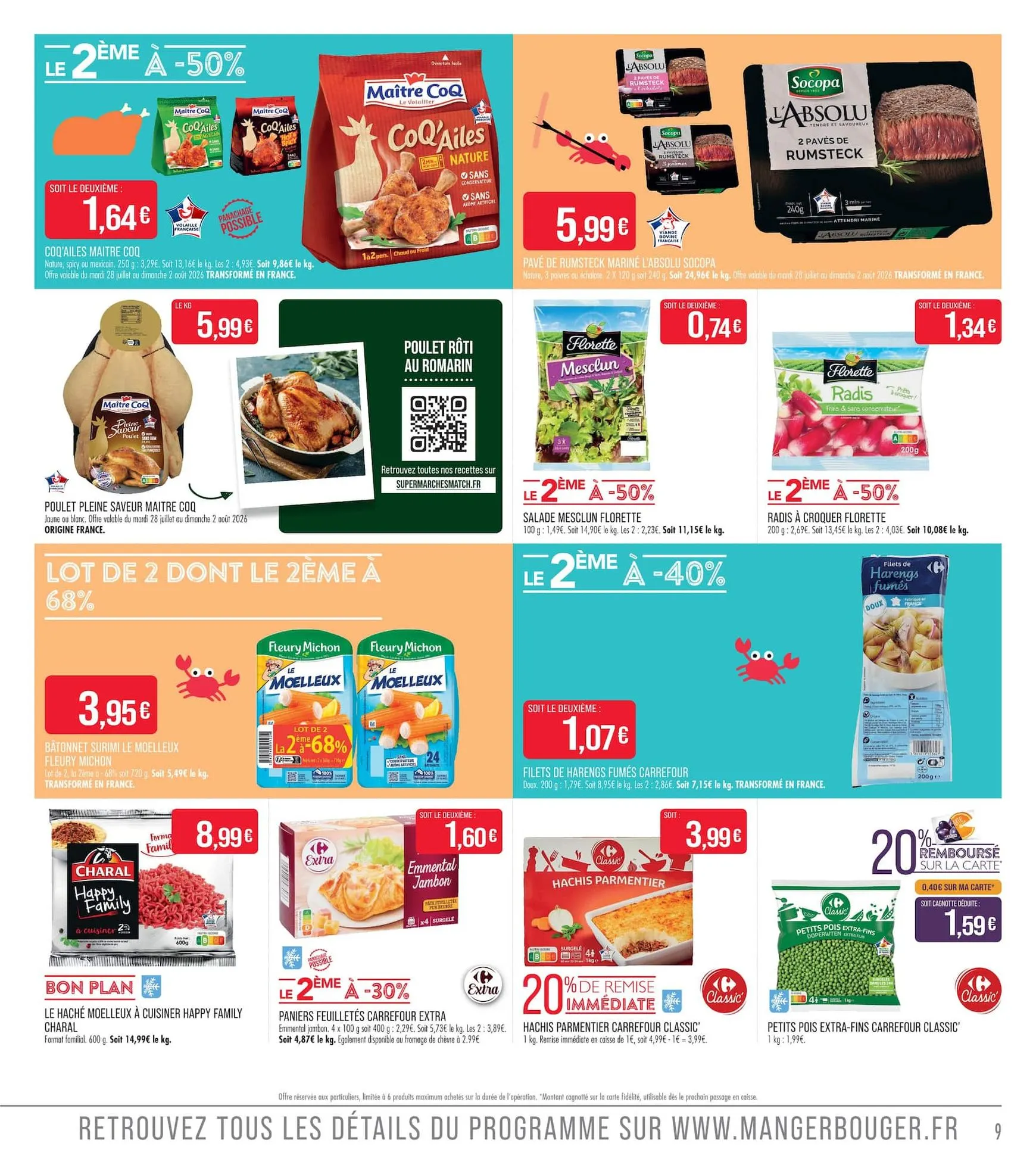 Flyer Match pour la semaine prochaine du du mardi 28/07/2026 au du dimanche 09/08/2026 du 28 juillet au 9 août 2026 - Catalogue page 9