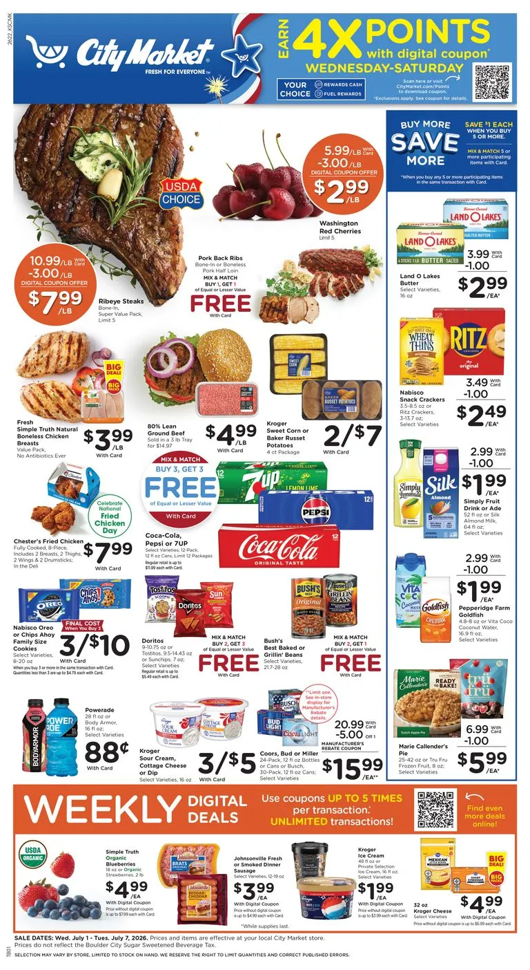 Current City Market leaflet valid from Wednesday 07/01/2026 to Tuesday 07/07/2026