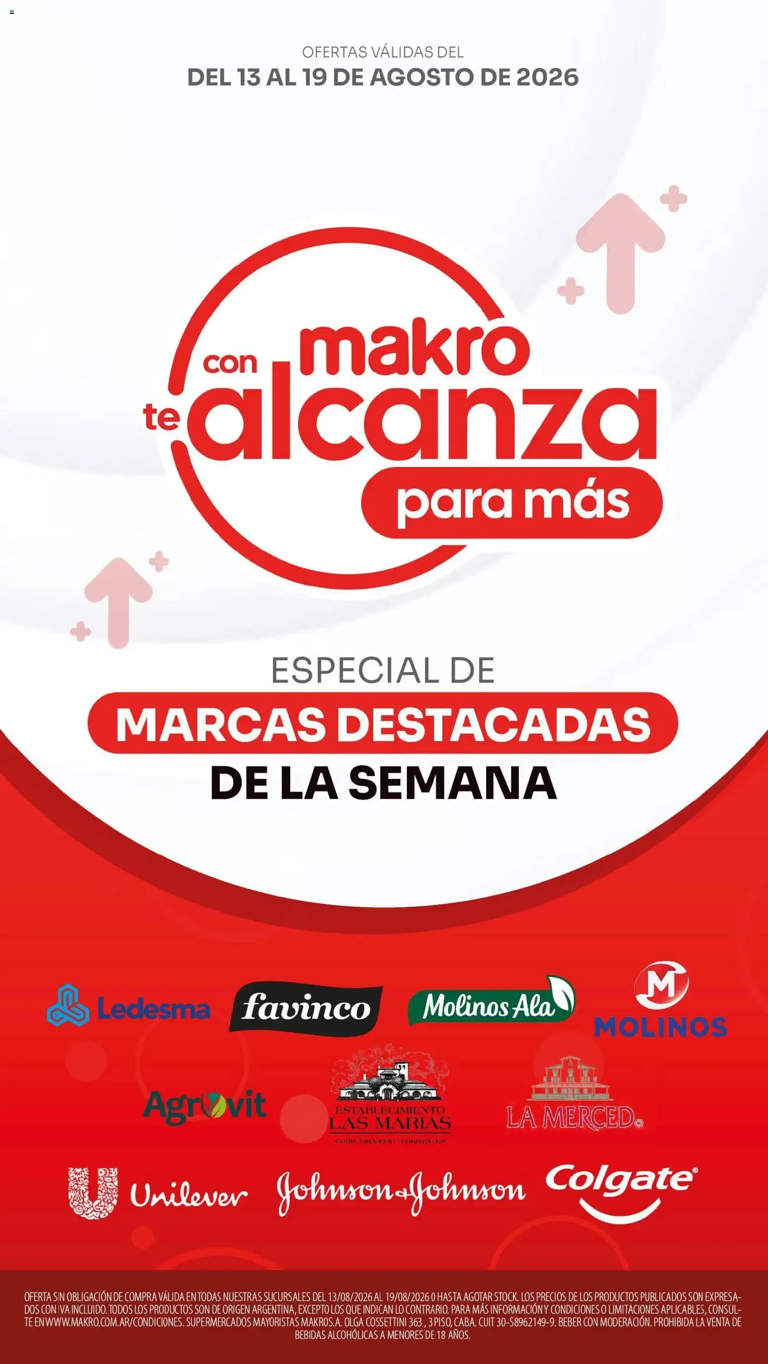 Ofertas de Makro ofertas del 13/08/2026 - 19/08/2026 13 de agosto al 19 de agosto 2026 - Página 1 del catálogo