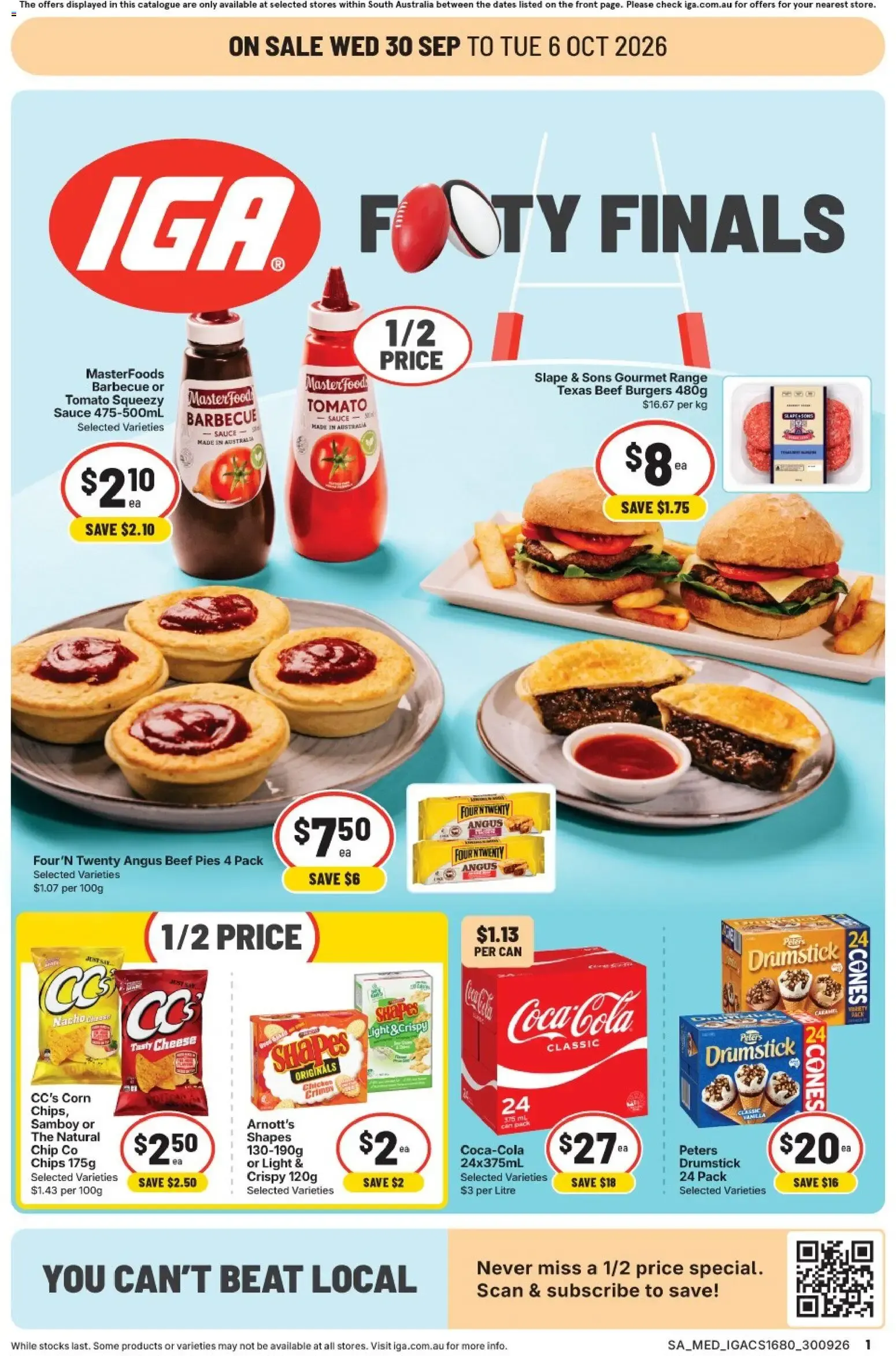 IGA FOOTY FINALS - Catalogue valid from 30 September to 6 October 2026 - page 1