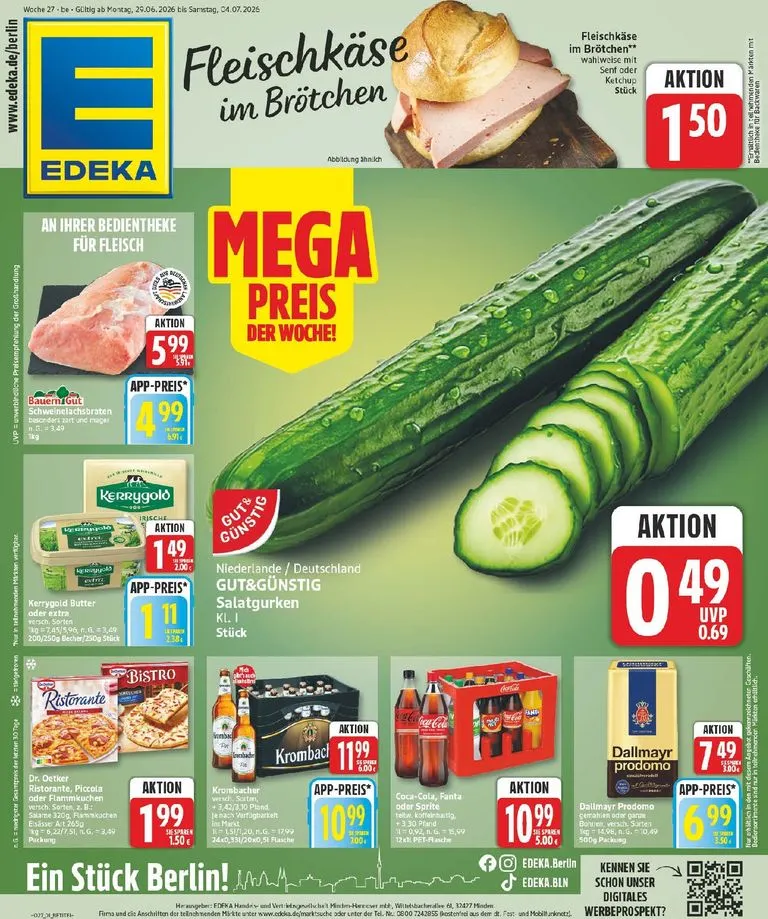 Edeka Prospekt nächste Woche – von Montag 29.06.2026 bis Samstag 04.07.2026 von 29. Juni bis 4. Juli 2026 - Prospekt seite 1