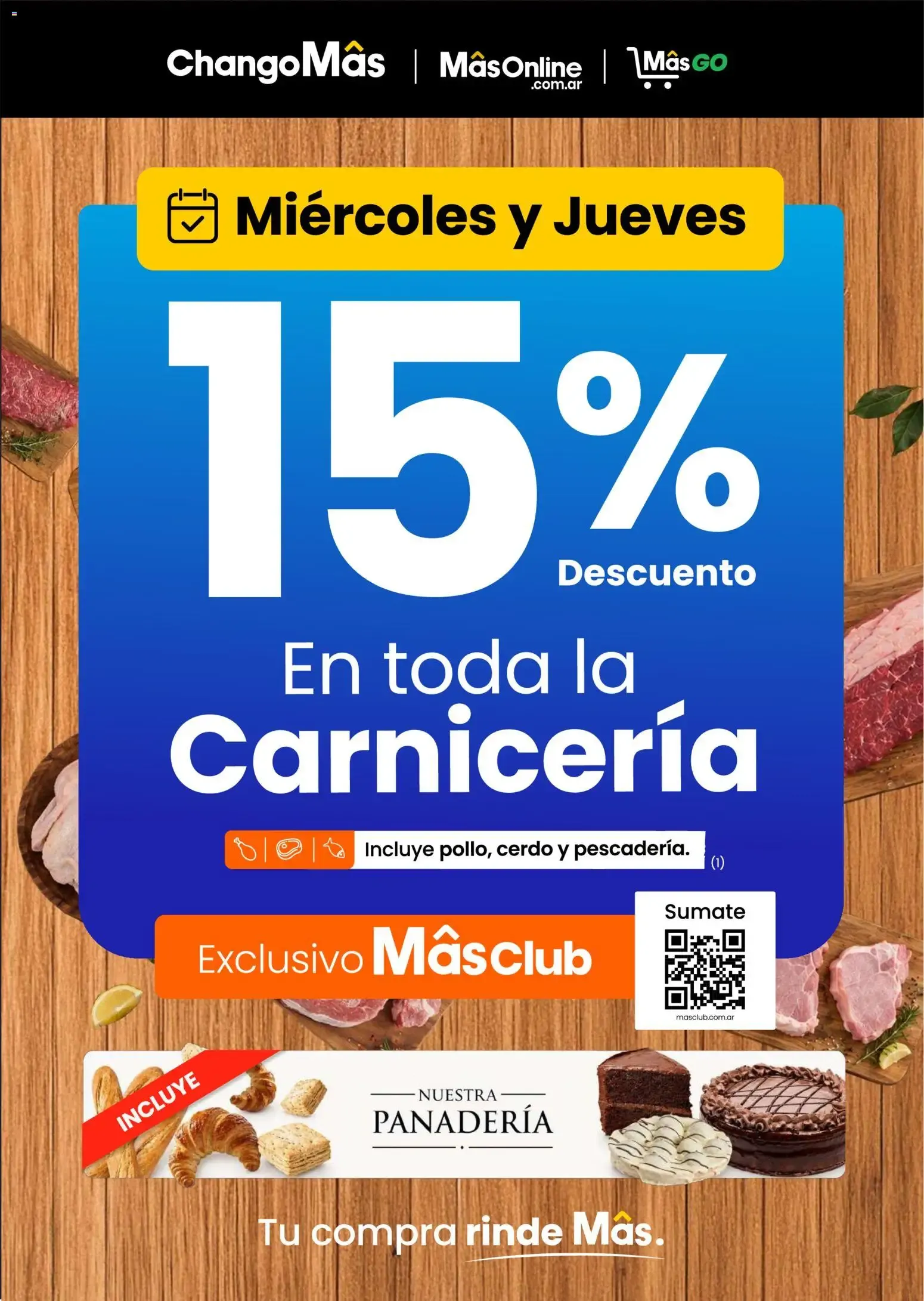 Ofertas de Changomas - 15 % En toda la Carnicería || del 14/10/2026 - 15/10/2026 || Catálogo 14 de octubre al 15 de octubre 2026 - Página 1 del catálogo