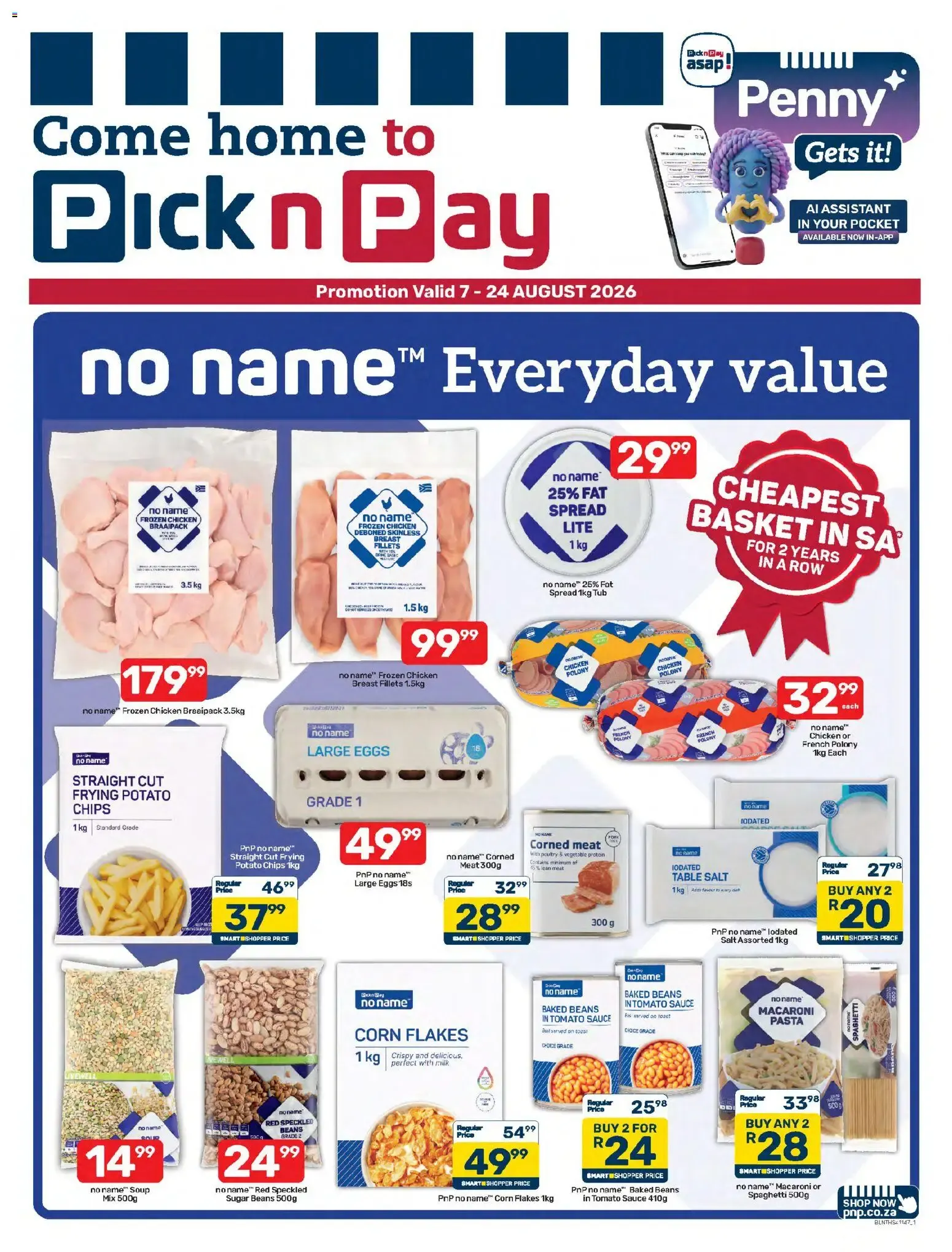 Pick n Pay - No Name Specials from 7 August to 24 August 2026 - Catalogue Page 1
