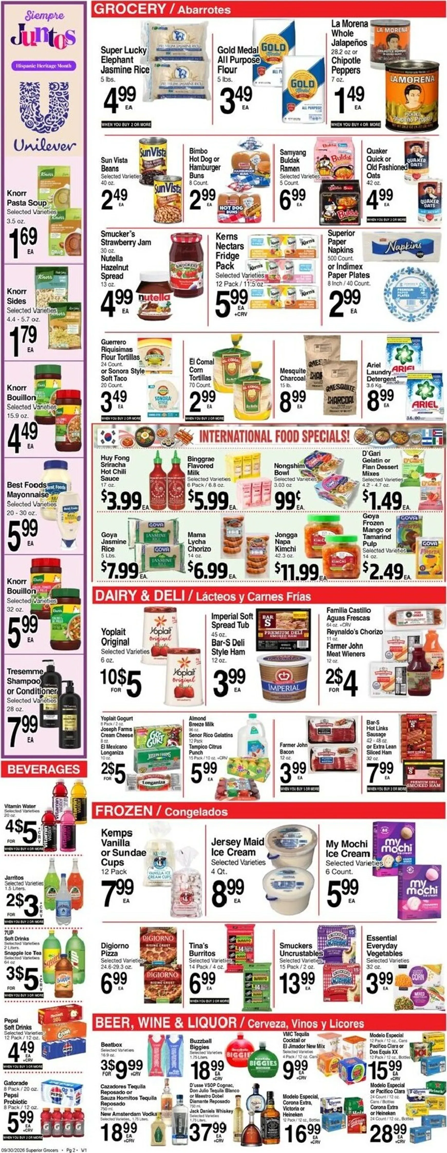 Weekly ad Current Superior Grocers leaflet valid from Wednesday 09/30/2026 to Tuesday 10/06/2026 from September 30 to October 6 2026 - Page 2