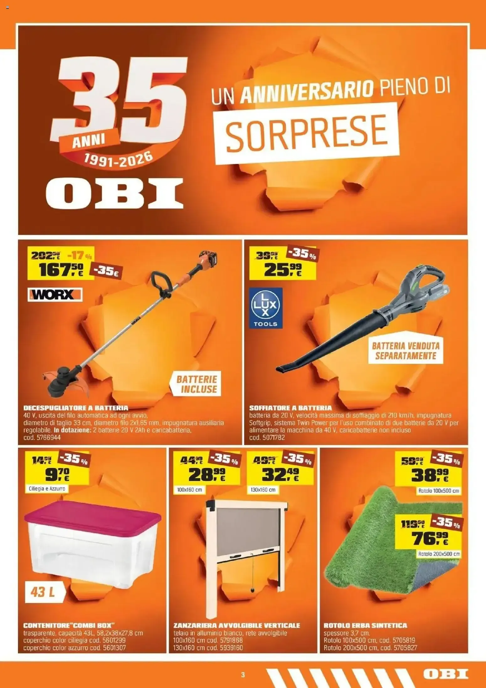 OBI - Nati per rendere tutto possibile - 35 Anni (1991-2026) - Offerte valide dal 11/06 al 05/07/2026 da 11 giugno a 5 luglio di 2026 - Pagina del volantino 3