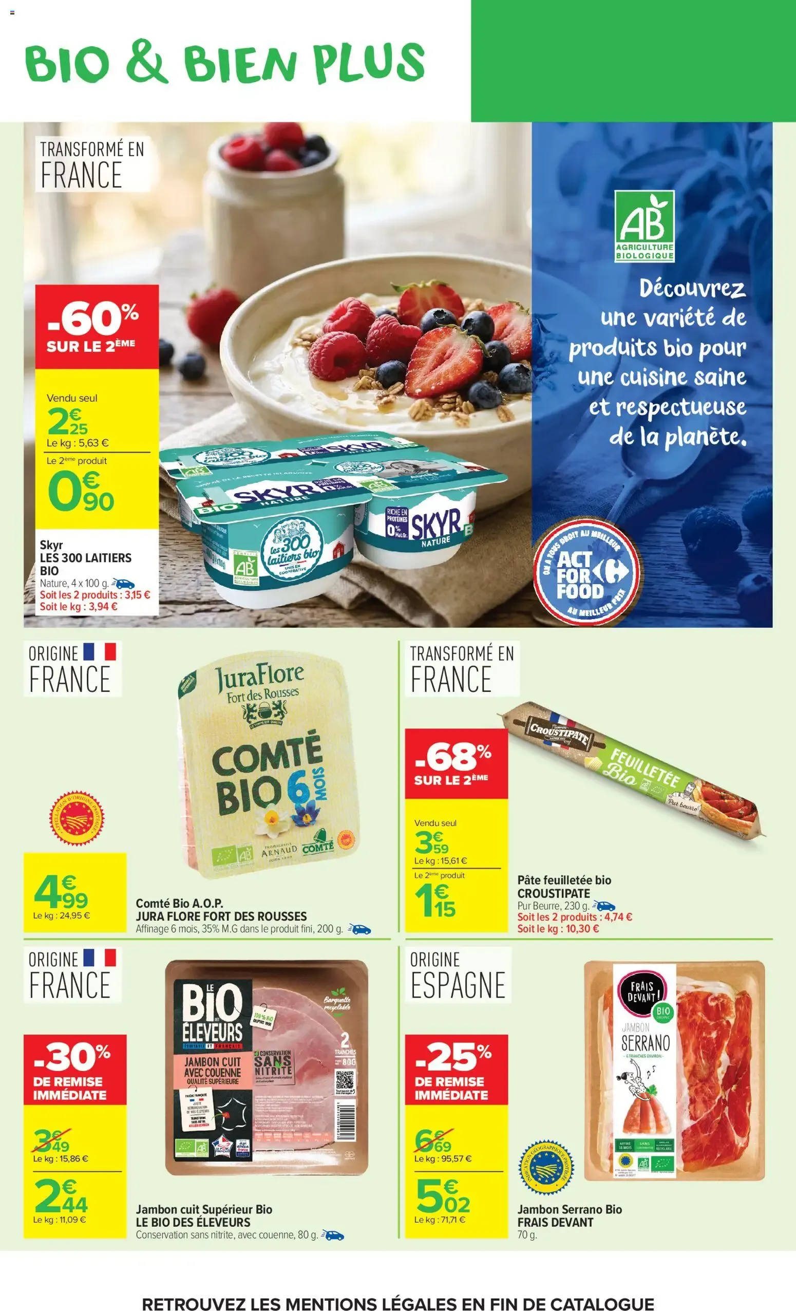 Carrefour Market Avec le club carrefour goûtez AU bio le moins cher de France à partir du 02/06/2026 - promo en ligne du 2 juin au 14 juin 2026 - Catalogue page 7
