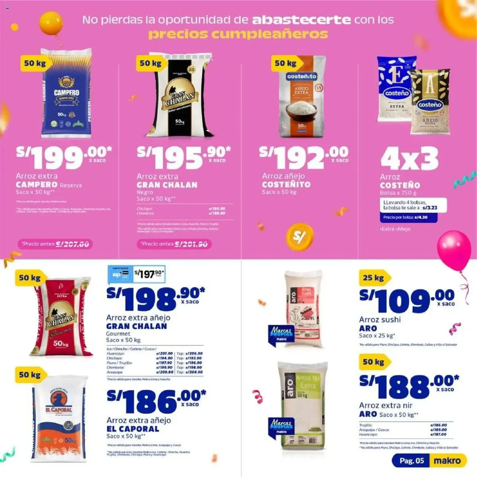 Catalogo de Precios Cumpleañeros Makro 14 de julio al 29 de julio 2026 - Pag 5
