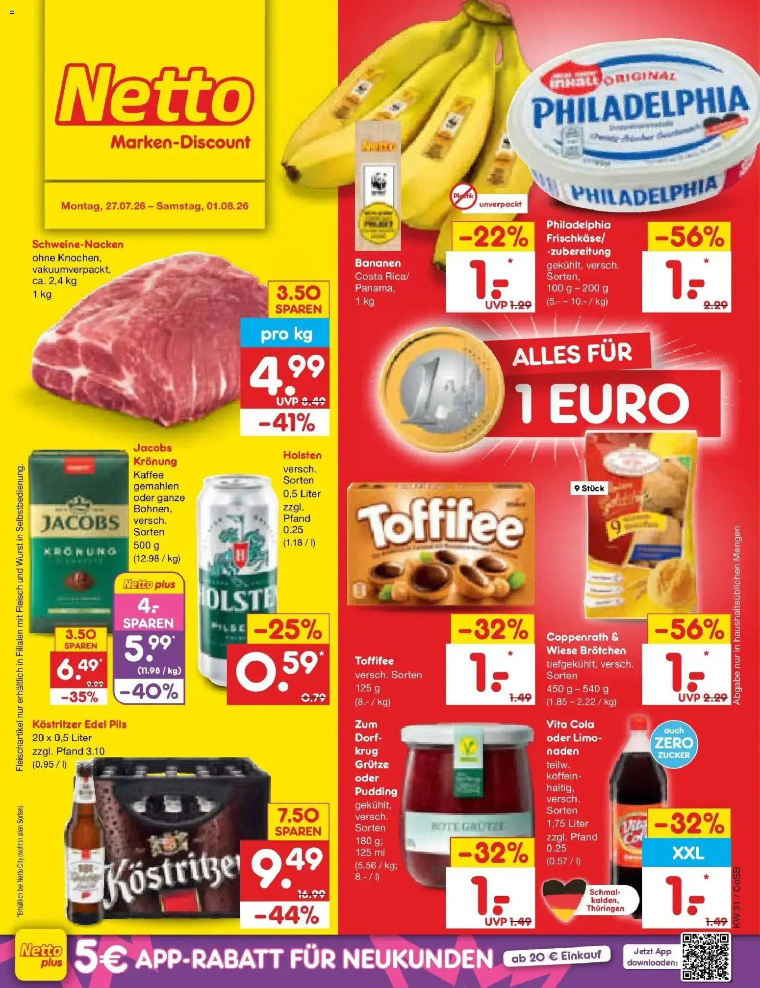 Netto Marken-Discount Prospekt Leipzig (ab 27.07.2026) » Angebote von 27. Juli bis 1. August 2026 - Prospekt seite 1