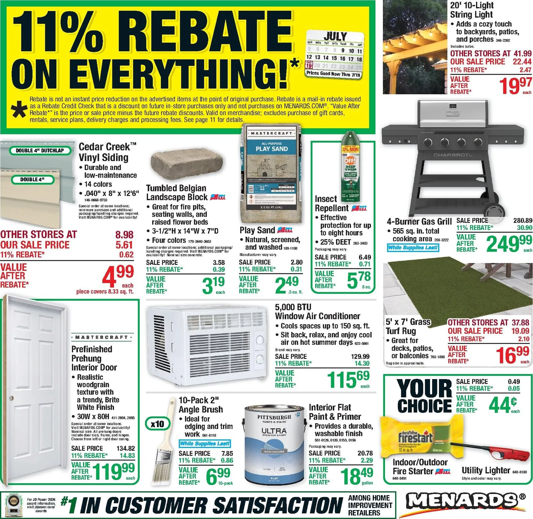 Menards: 11% Rebate On Everything!