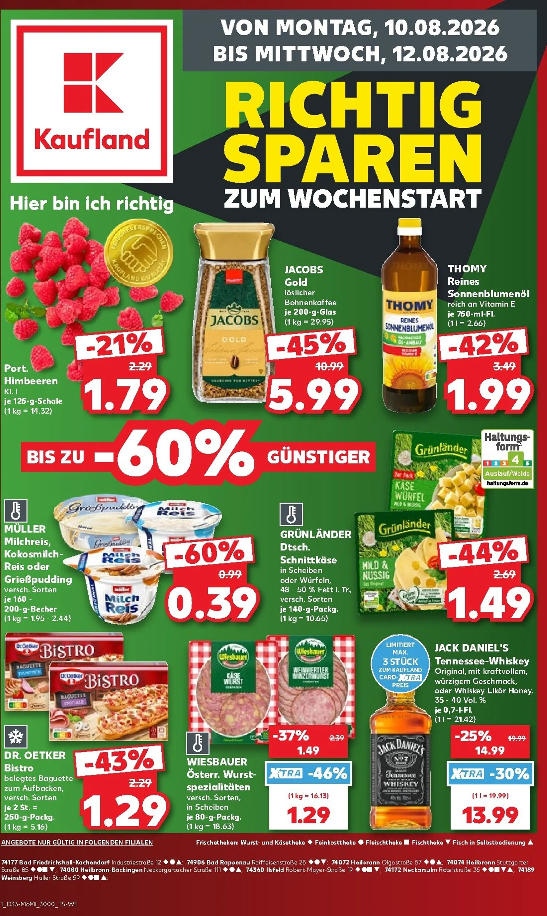 Kaufland - Richtig Sparen Prospekt nächste Woche – von Montag 10.08.2026 bis Mittwoch 12.08.2026 von 10. August bis 12. August 2026 - Prospekt seite 1