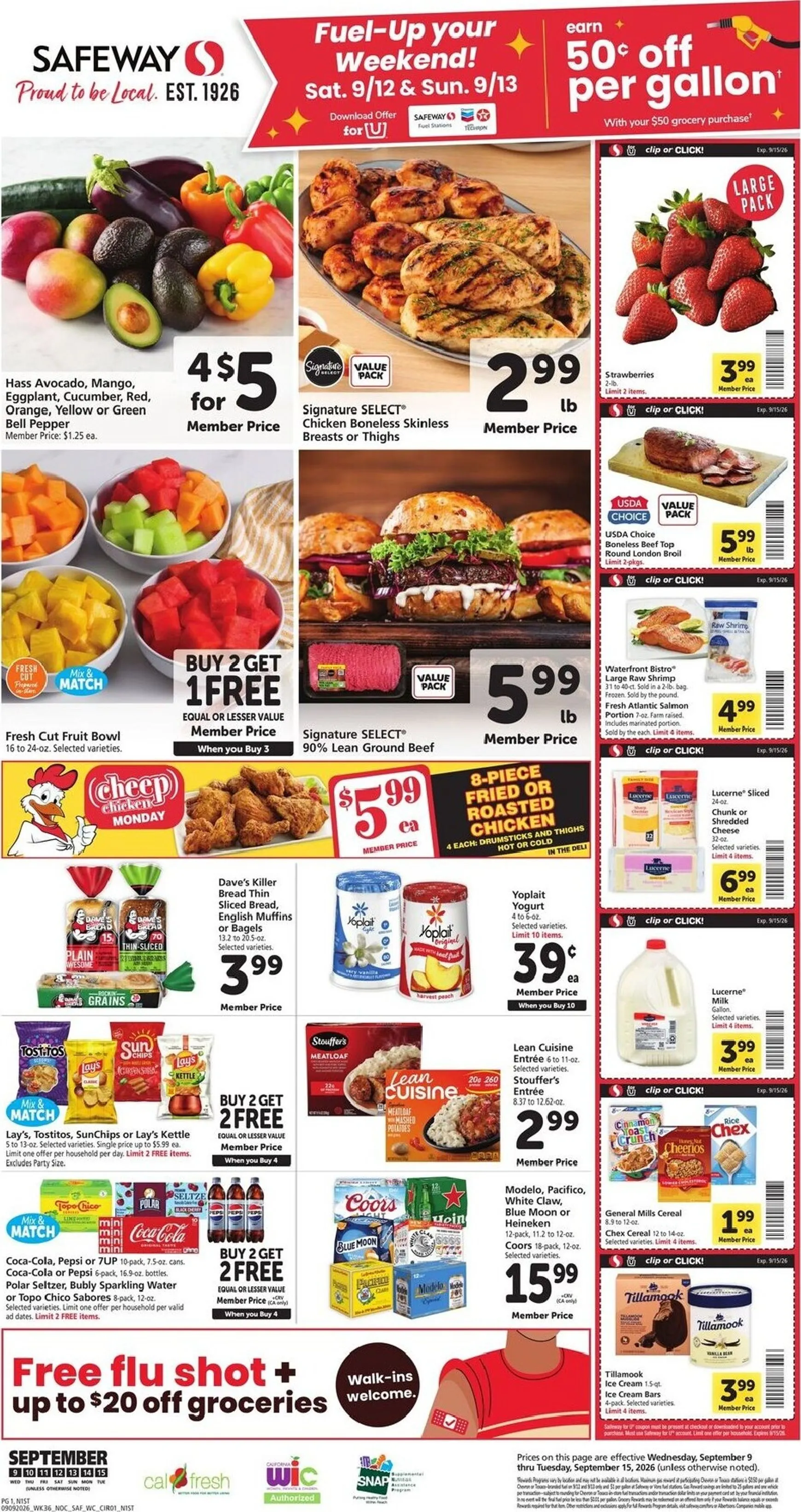 Current Safeway leaflet valid from Wednesday 09/09/2026 to Tuesday 09/15/2026