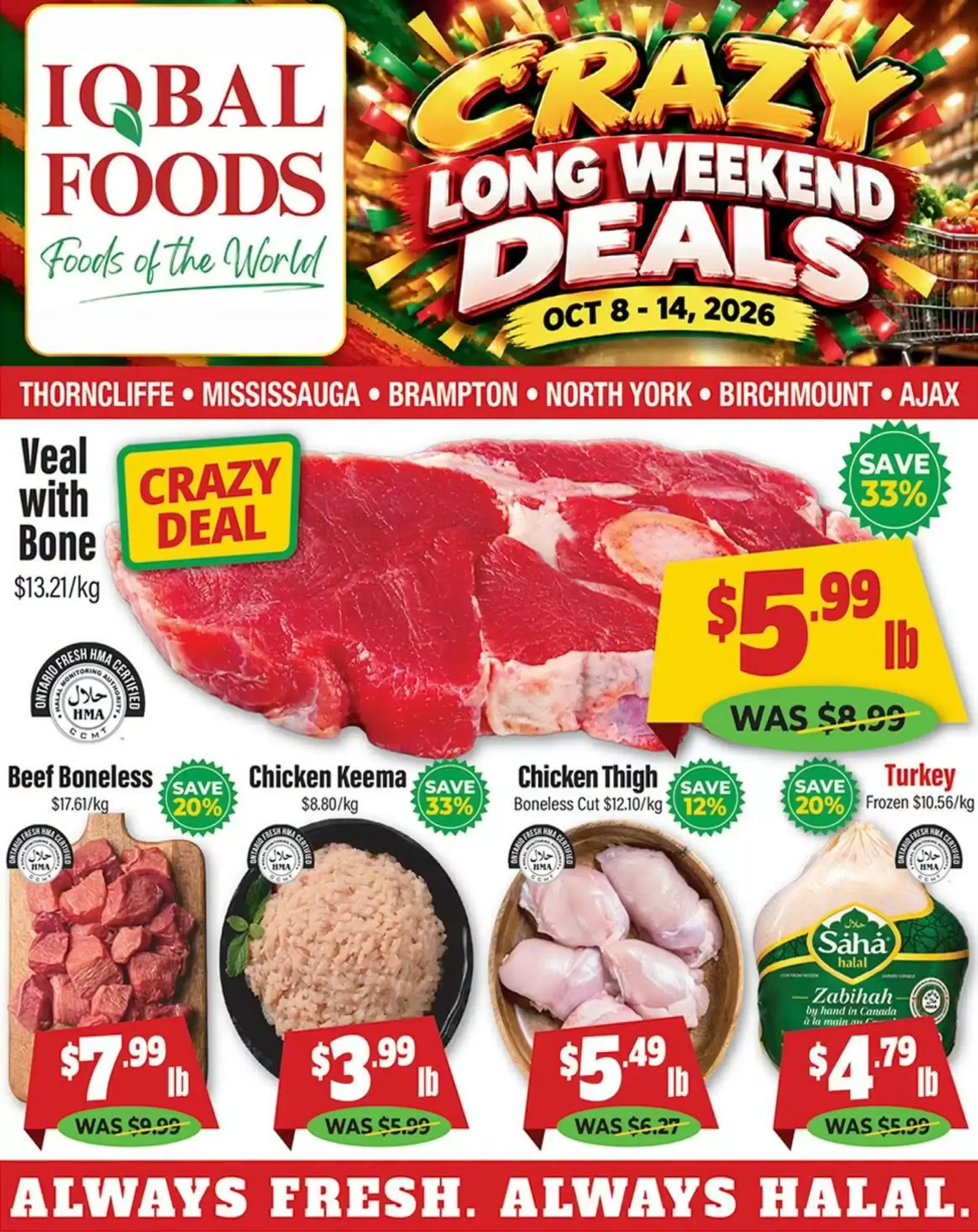 Iqbal Foods - Crazy Long Weekend Deals from October 8 to October 14 2026 - flyer page 1