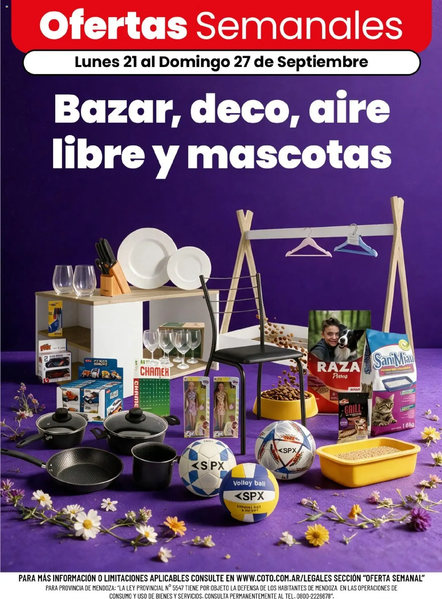 Ofertas de Coto - Bazar, deco, aire libre y mascotas || del 21/09/2026 - 27/09/2026 || Descuentos 21 de septiembre al 27 de septiembre 2026 - Página 1 del catálogo