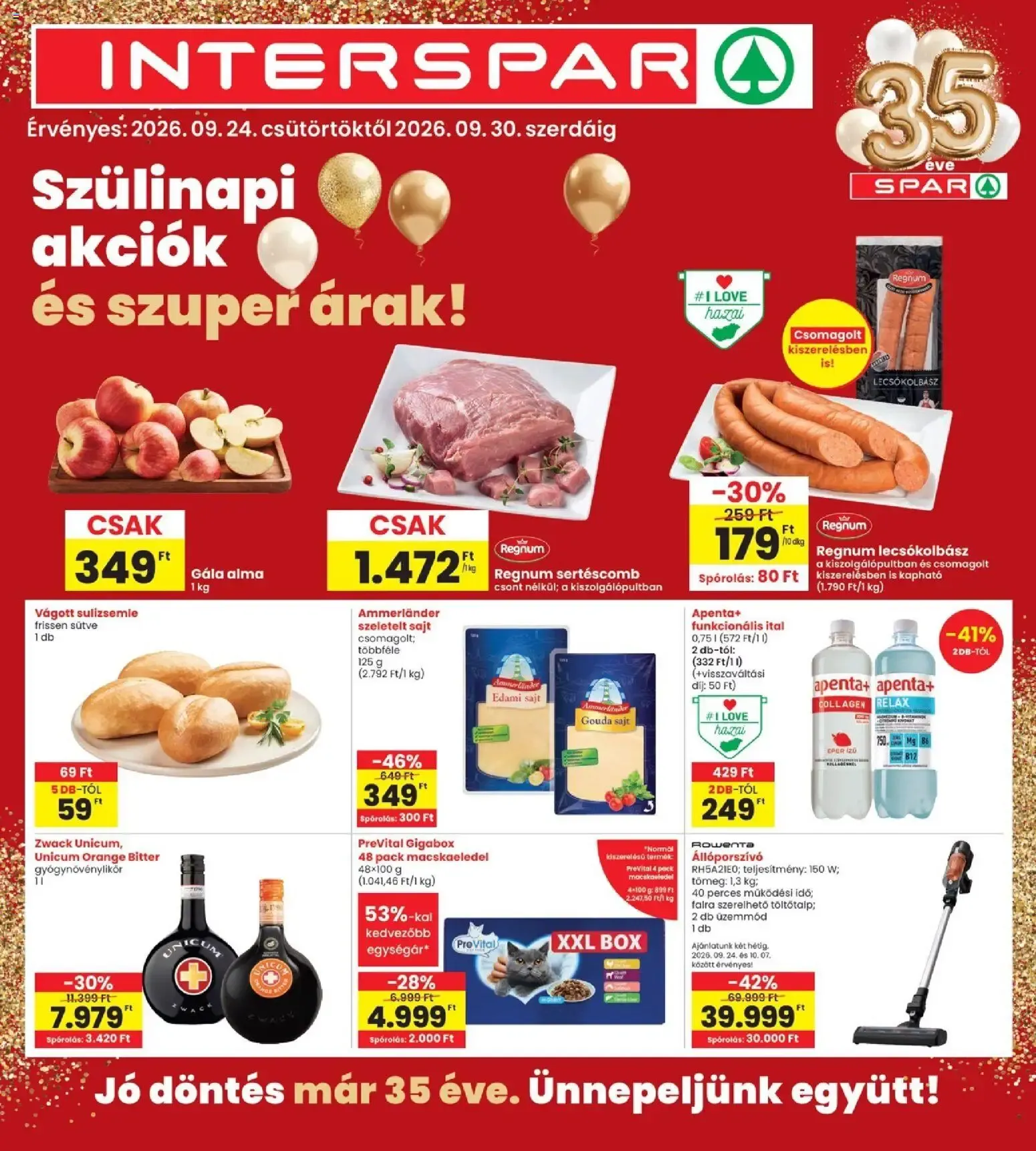 Katalógus Interspar akciós újság - 2026.09.24. -tól/töl > akció, lapozható szórólap 🛍️ szeptember 24.-tól szeptember 30.-ig 2026. - Oldal 1