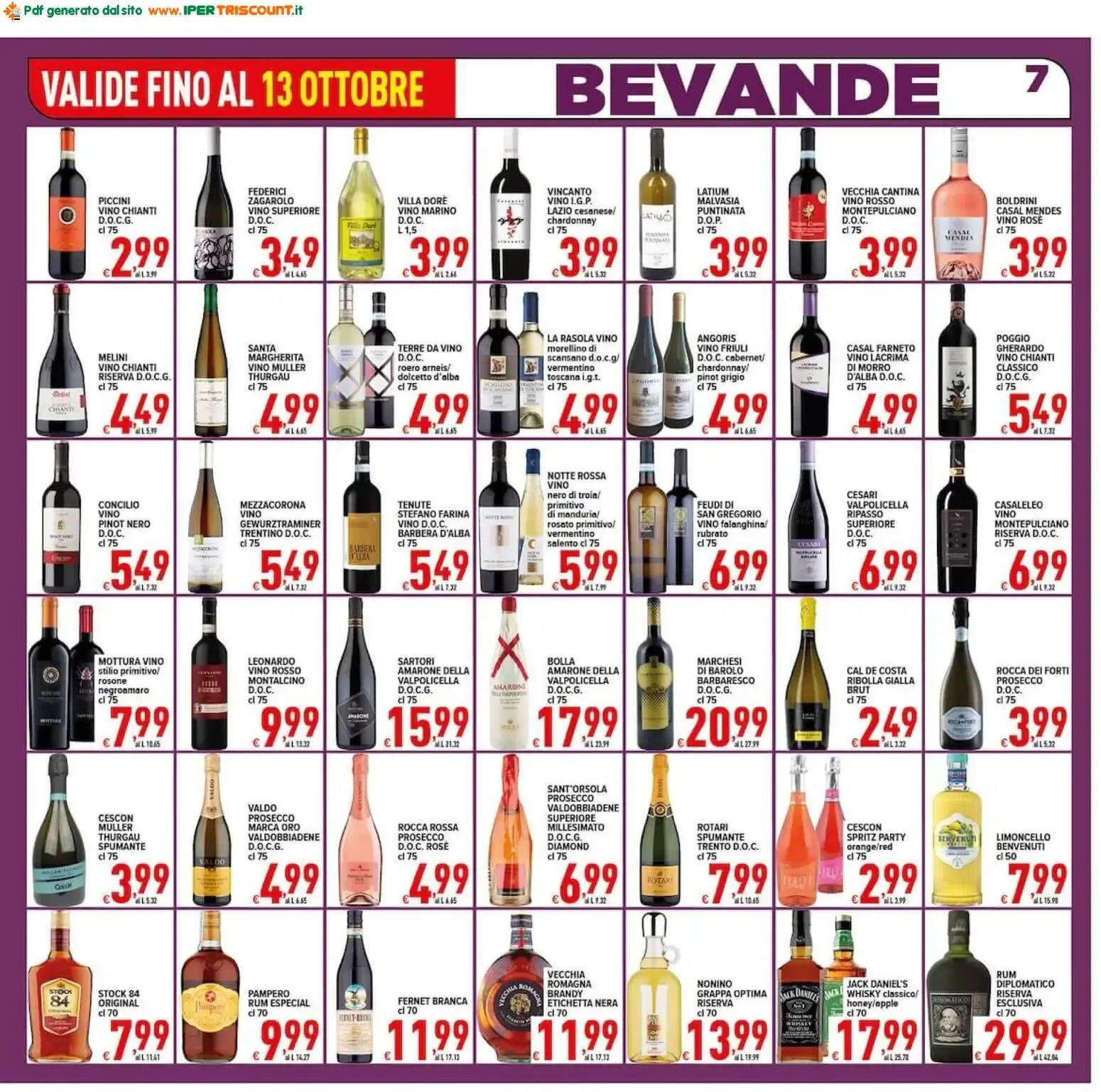 Iper Triscount Supermercati: ¡SOTTOCOSTO! da 2 ottobre a 13 ottobre di 2026 - Pagina del volantino 7
