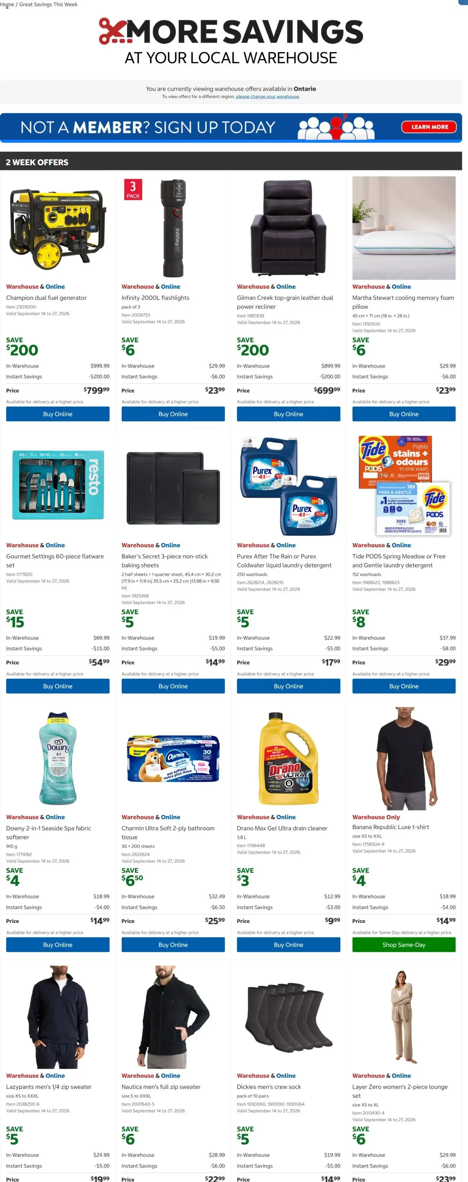 More Savings at Your Local Warehouse - 2 Week Offers from September 14 to September 27 2026 - flyer page 1