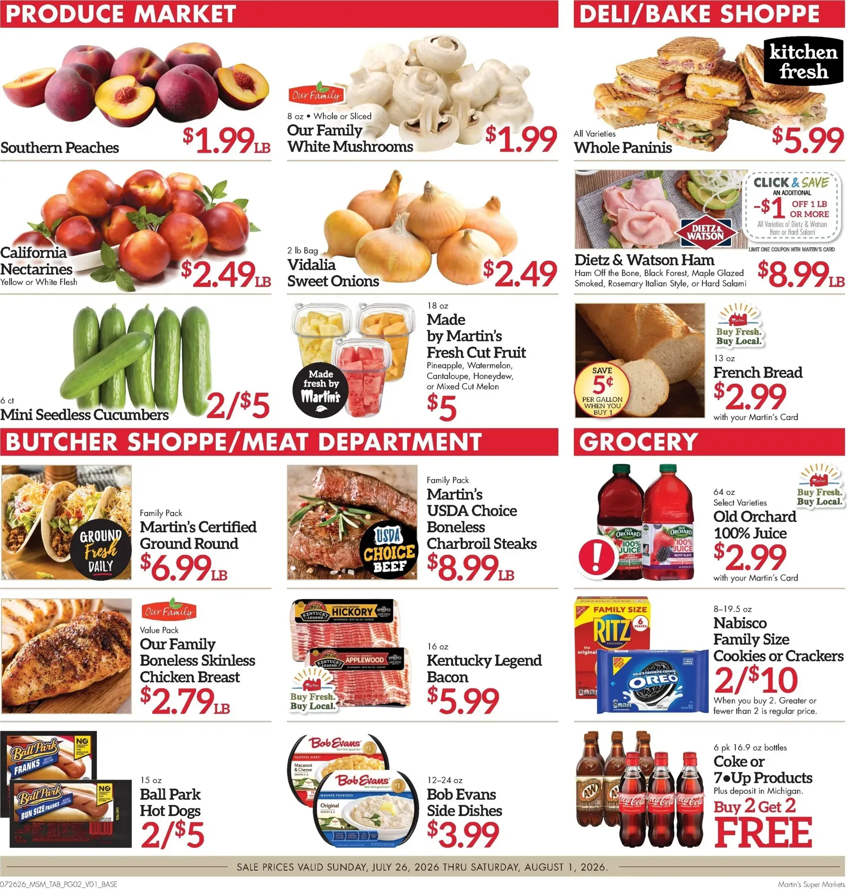 Weekly ad Current Martin's Super Markets leaflet valid from Sunday 07/26/2026 to Saturday 08/01/2026 from July 26 to August 1 2026 - Page 2