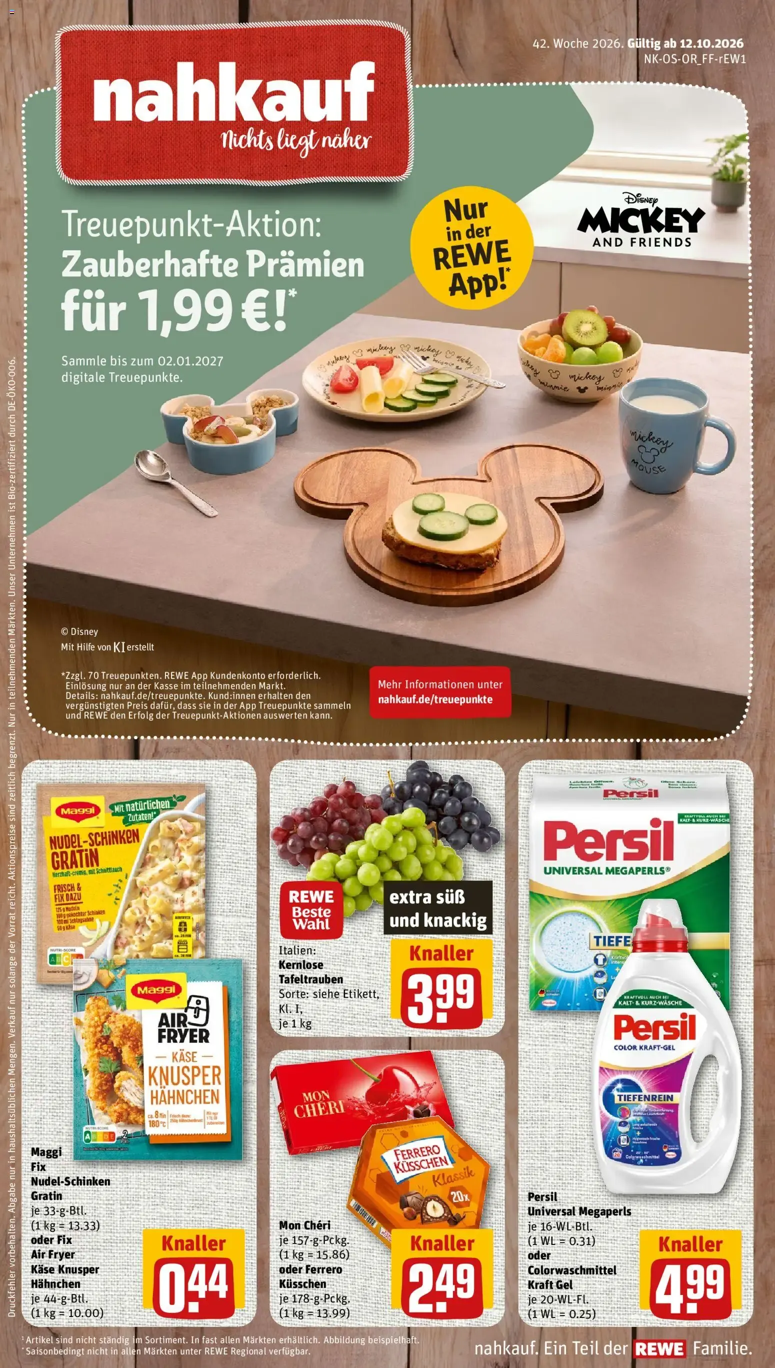 Nahkauf Prospekt (ab 12.10.2026) zum Blättern von 12. Oktober bis 18. Oktober 2026 - Prospekt seite 1