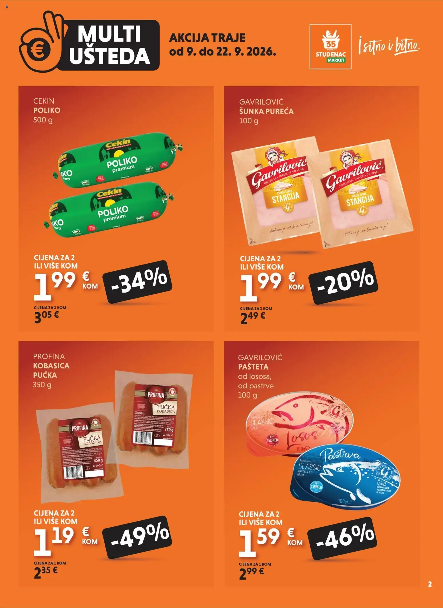Katalog Studenac MultiUšteda novi od 09.09.2026 na listanje > letak digitalni od 9. rujna do 22. rujna 2026. - Pregled Stranica 2